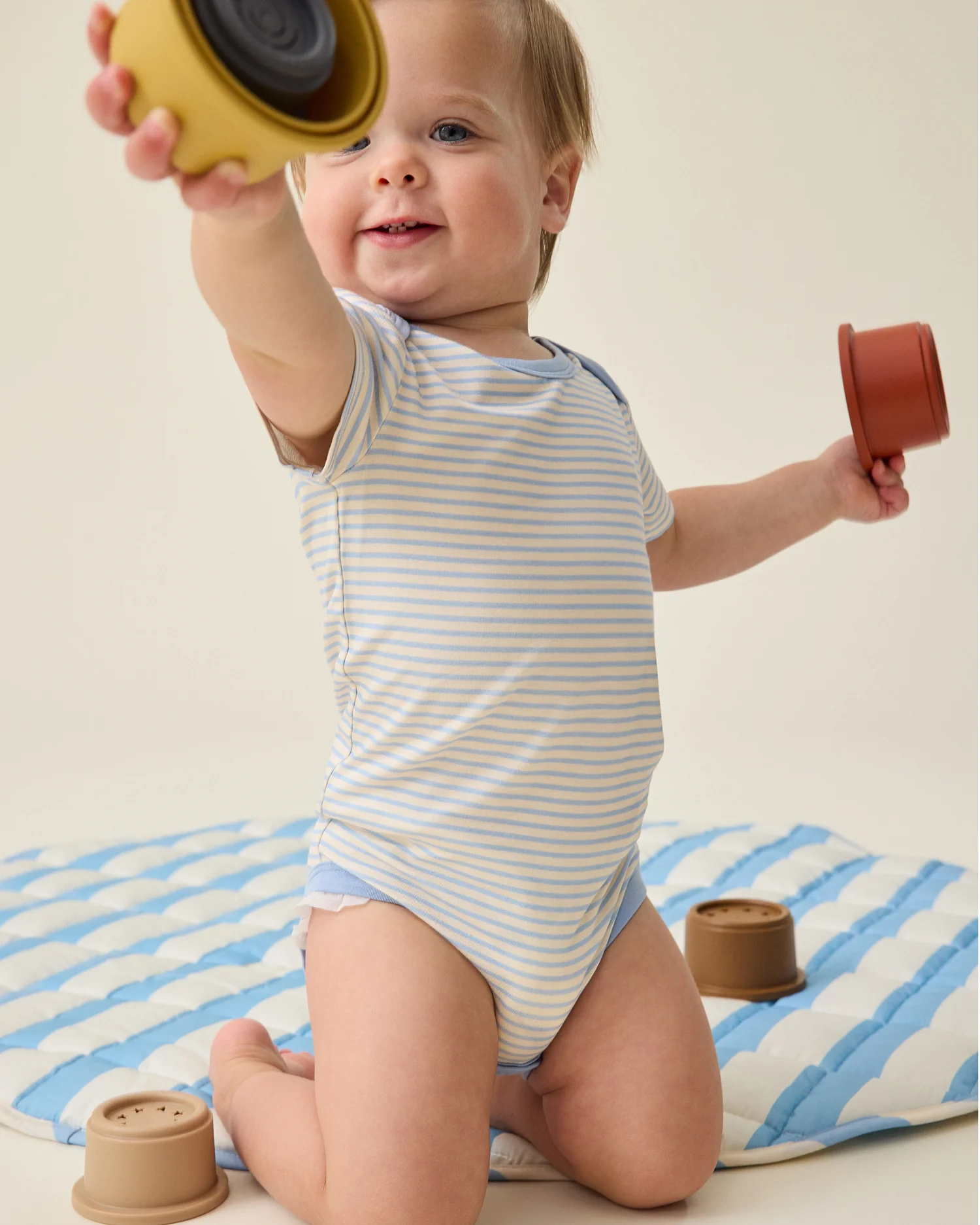 Baby Onesie Two-Pack | Blue Candy Stripe - Image 4