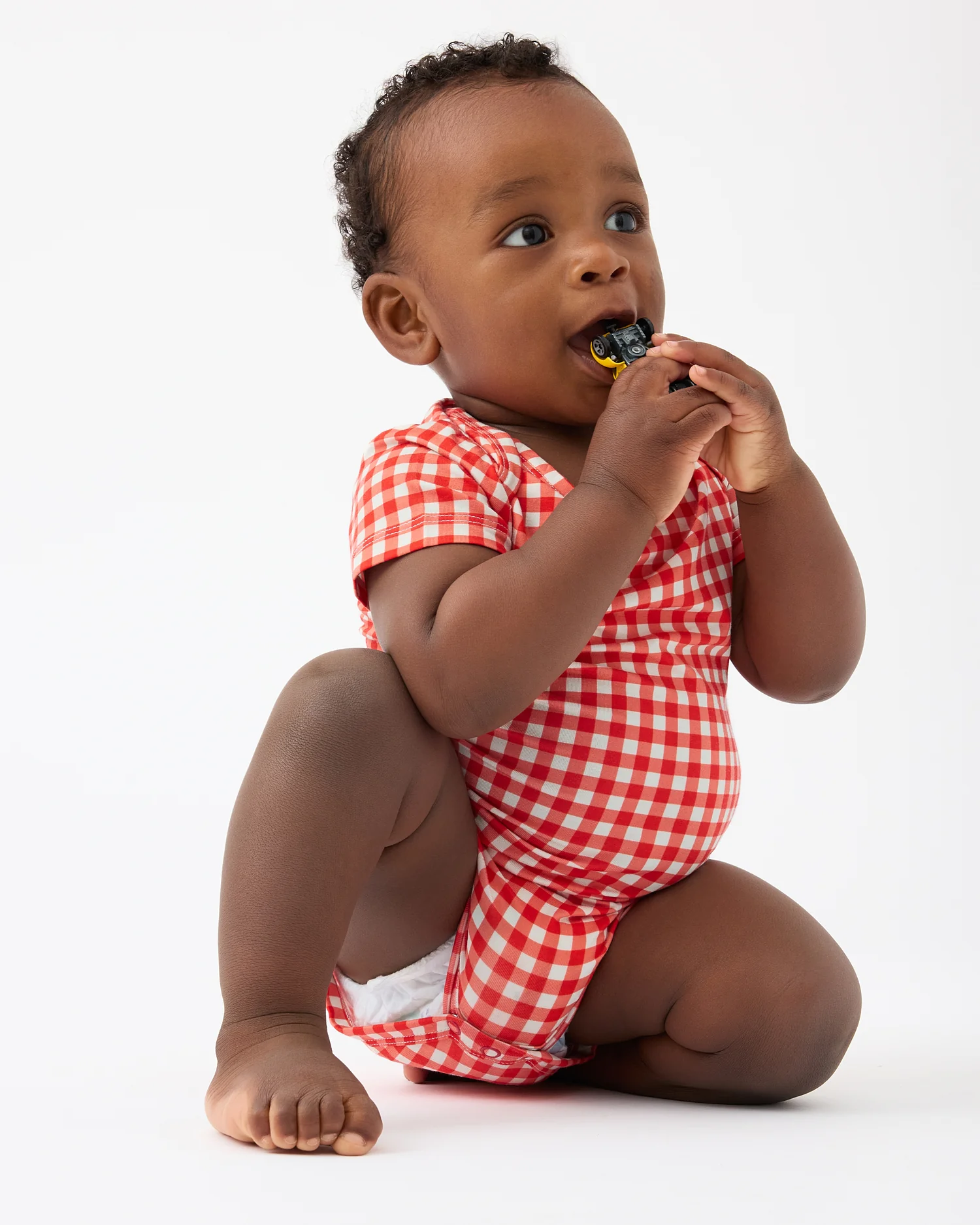 Baby Onesie Two-Pack | Red & Blue Gingham - Image 3