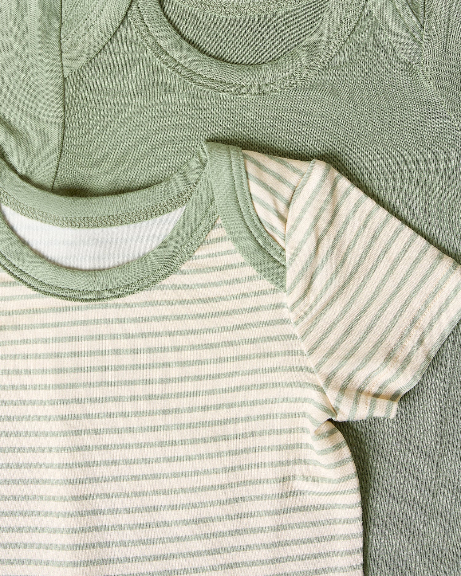 Baby Onesie Two-Pack | Sage Candy Stripe - Image 4