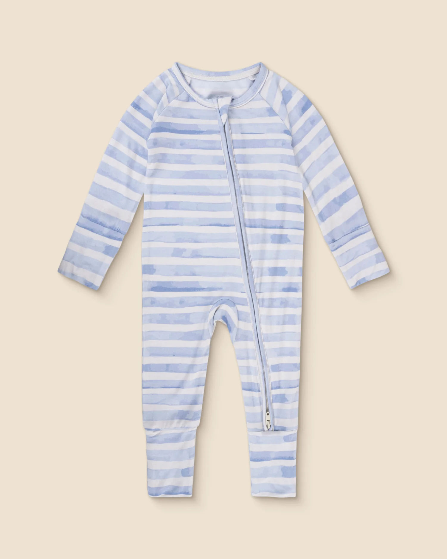 Bamboo Baby Pajama | Blue Watercolor - Image 7