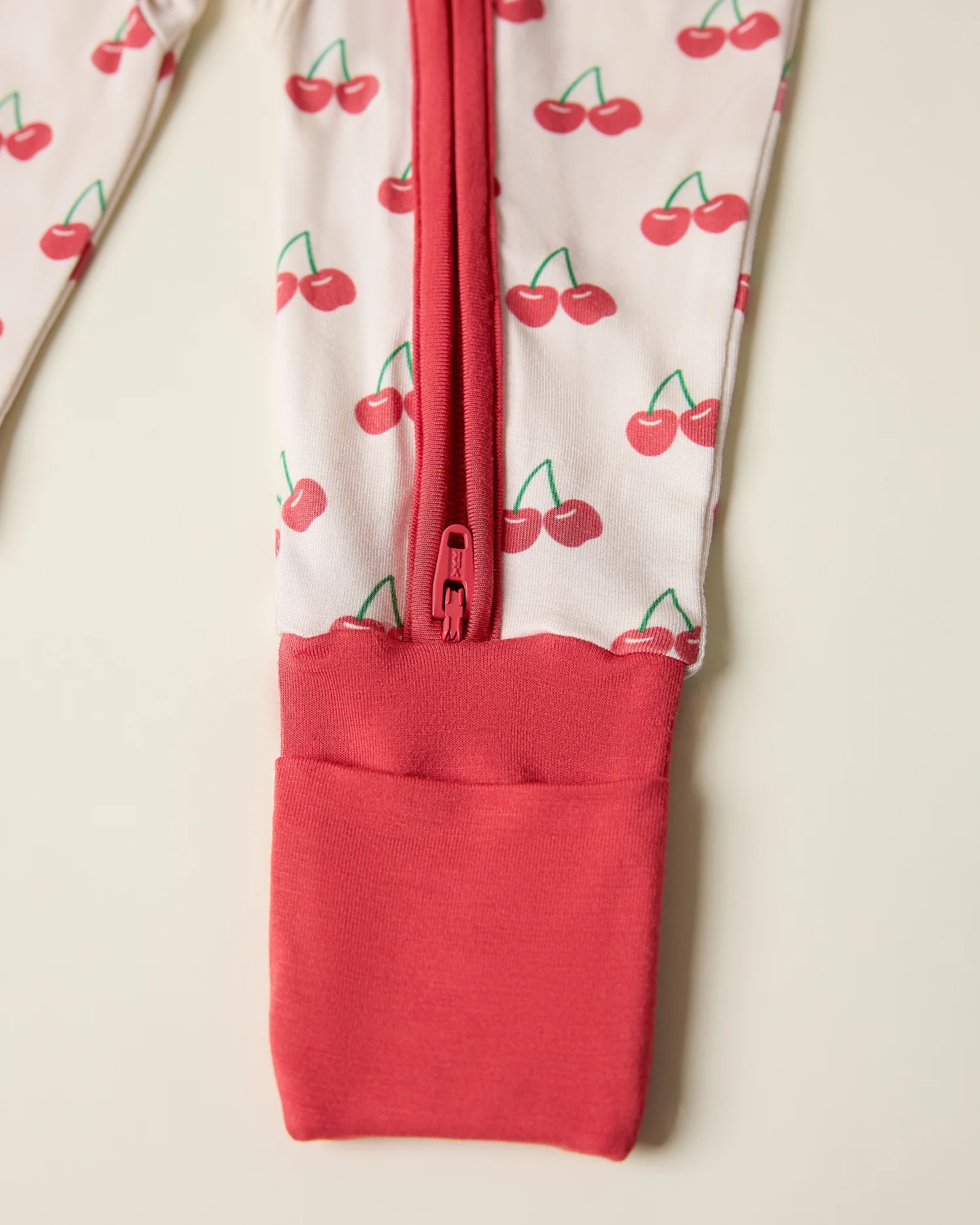 Bamboo Baby Pajama | Ivory Cherries - Image 5