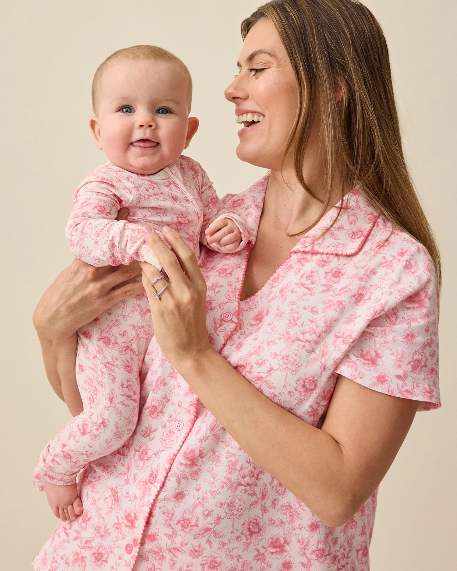 Bamboo Baby Pajama | Pink Toile - Image 3