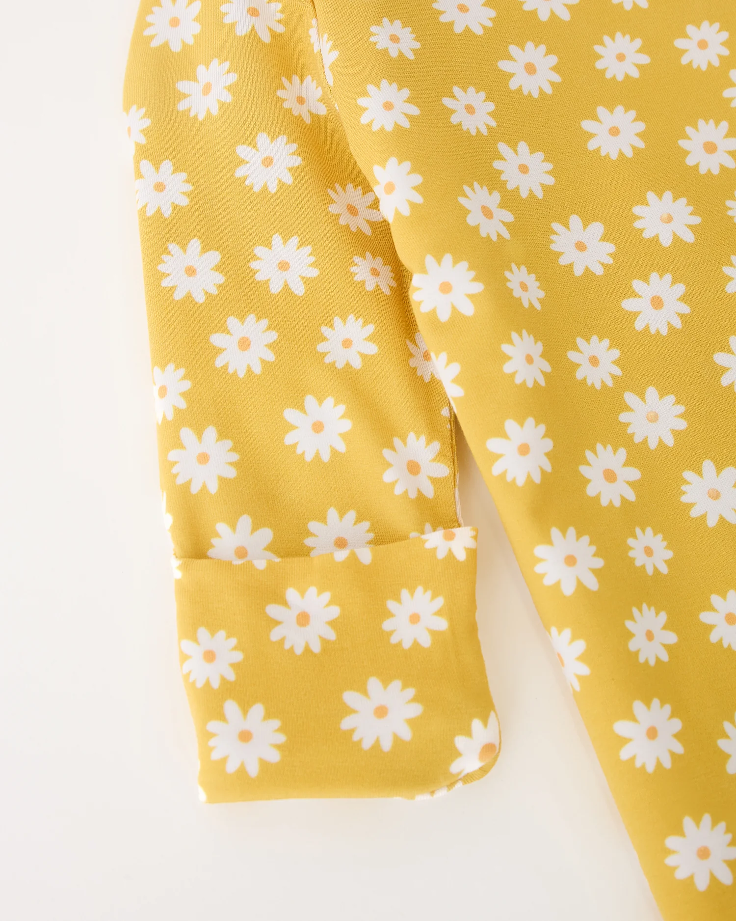 Bamboo Knotted Baby Gown & Hat | Yellow Daisies - Image 3