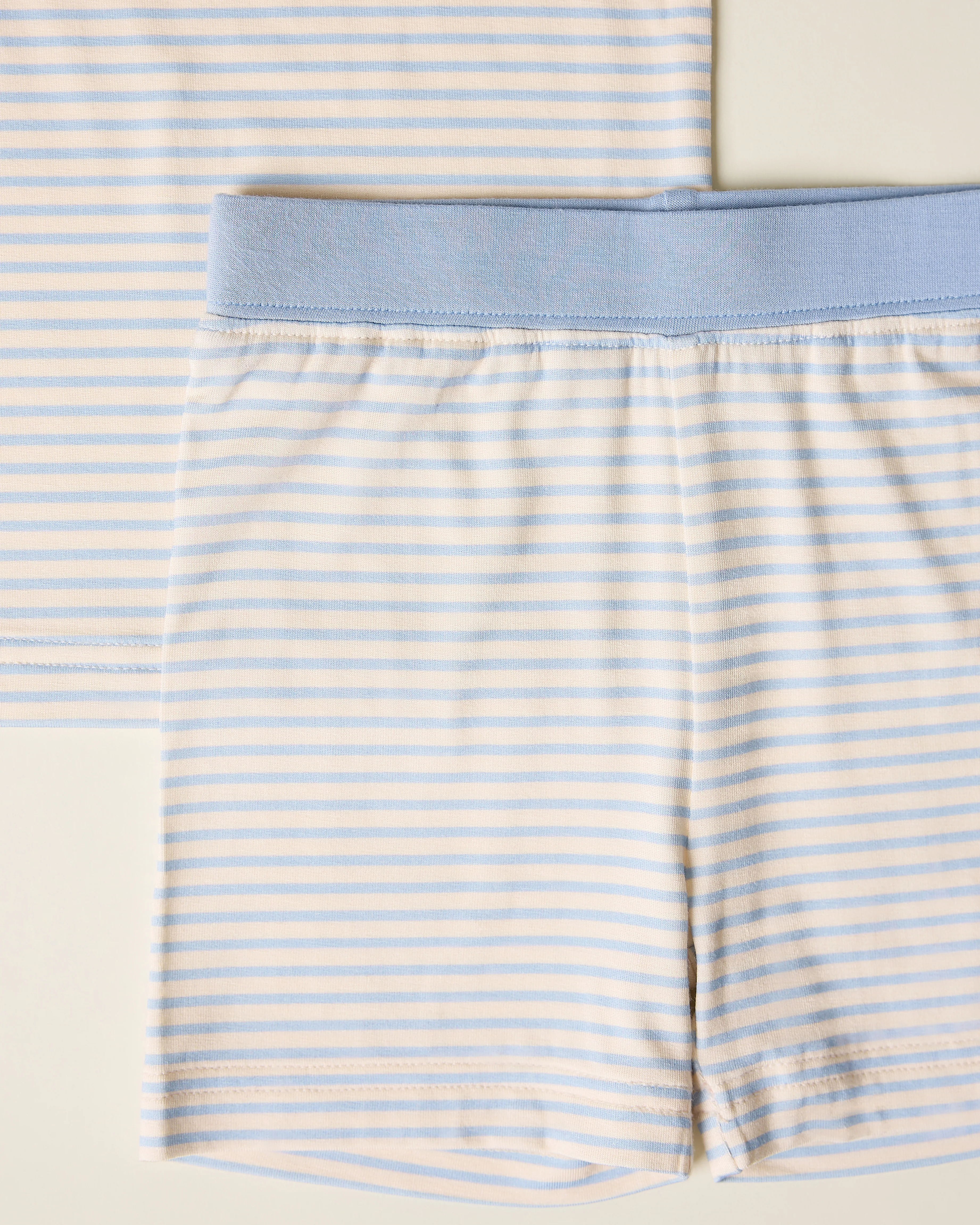 Bamboo Short Sleeve & Shorts Set | Blue Candy Stripe - Image 3