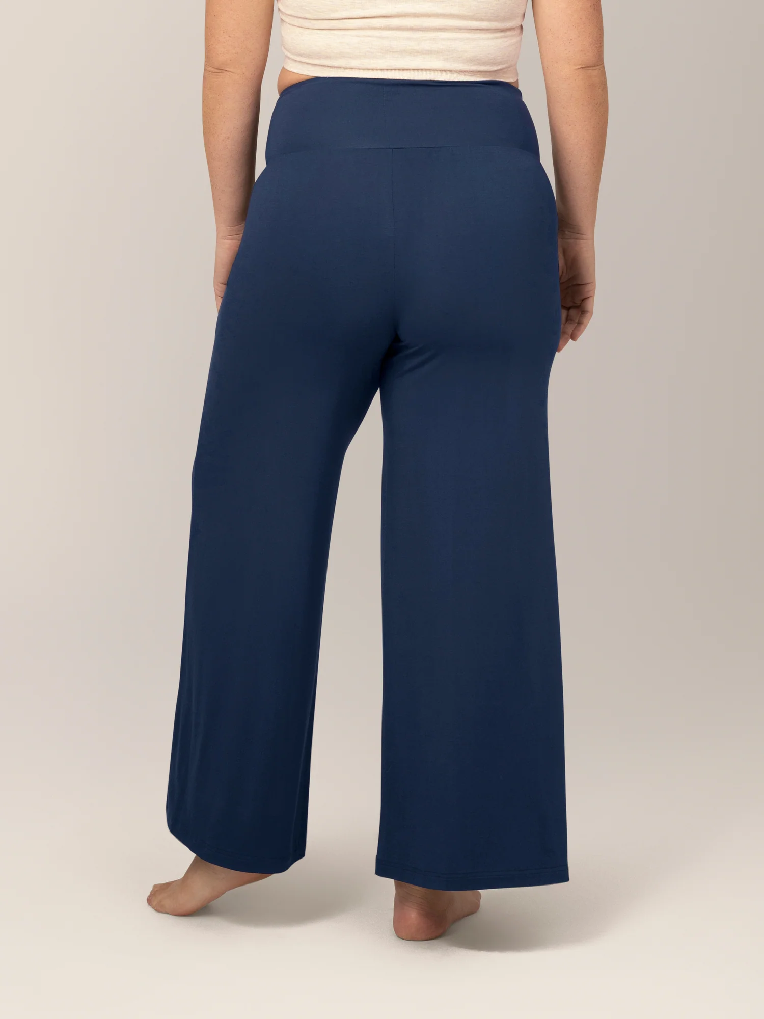 Bamboo Wide Leg Maternity & Postpartum Lounge Pant | Navy - Image 4