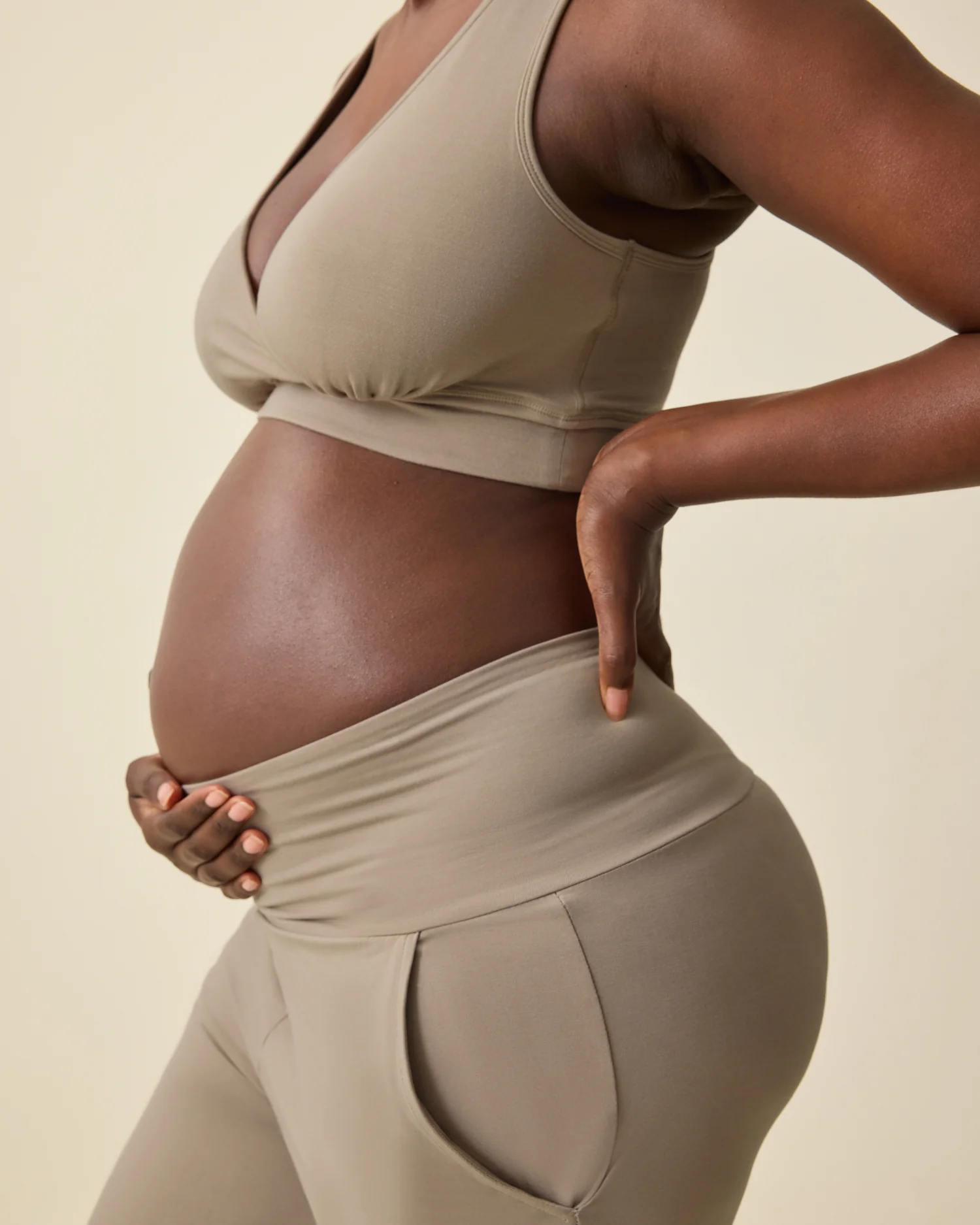 Bamboo Wide Leg Maternity & Postpartum Lounge Pant | Sandstone - Image 3