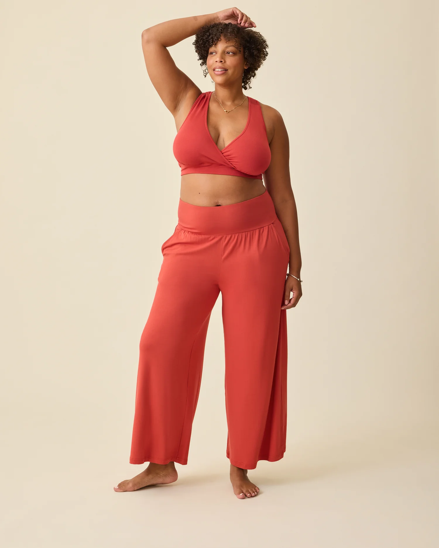 Bamboo Wide Leg Maternity & Postpartum Lounge Pant | Spice
