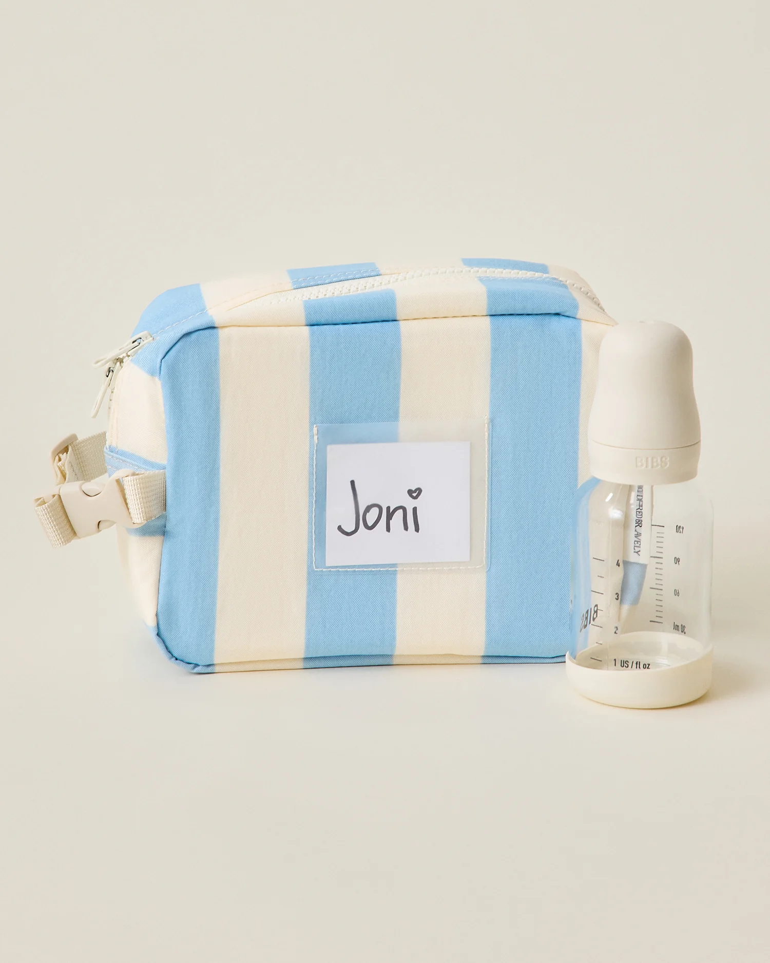 Mini Cooler Bag | Blue Wide Stripe