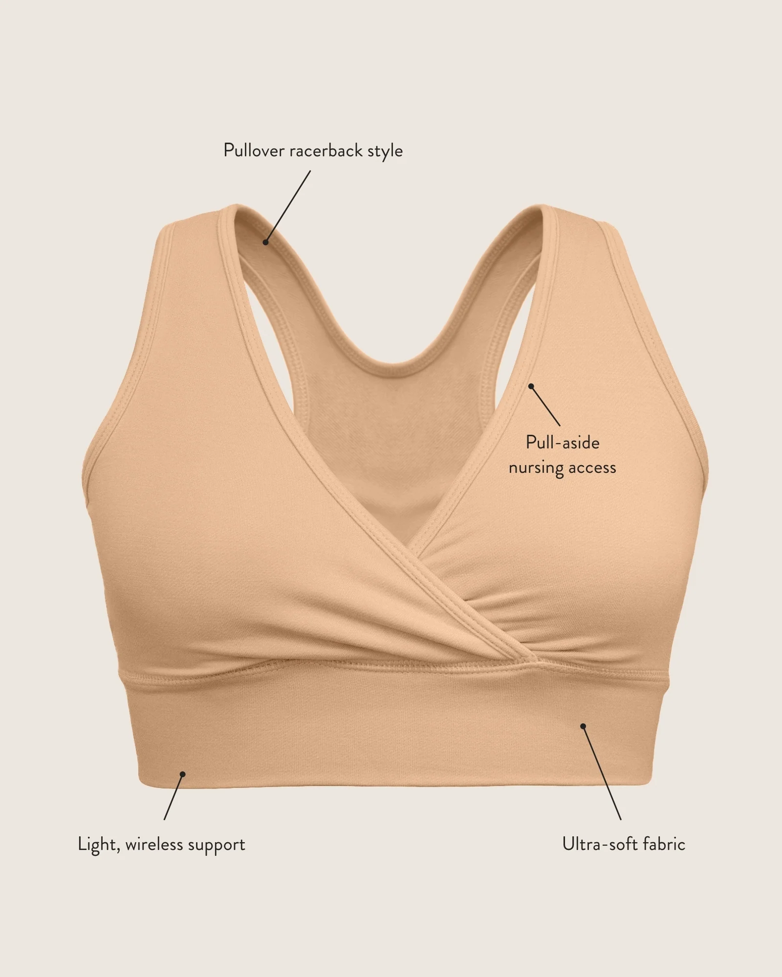 French Terry Racerback Nursing & Sleep Bra | Red - Image 7