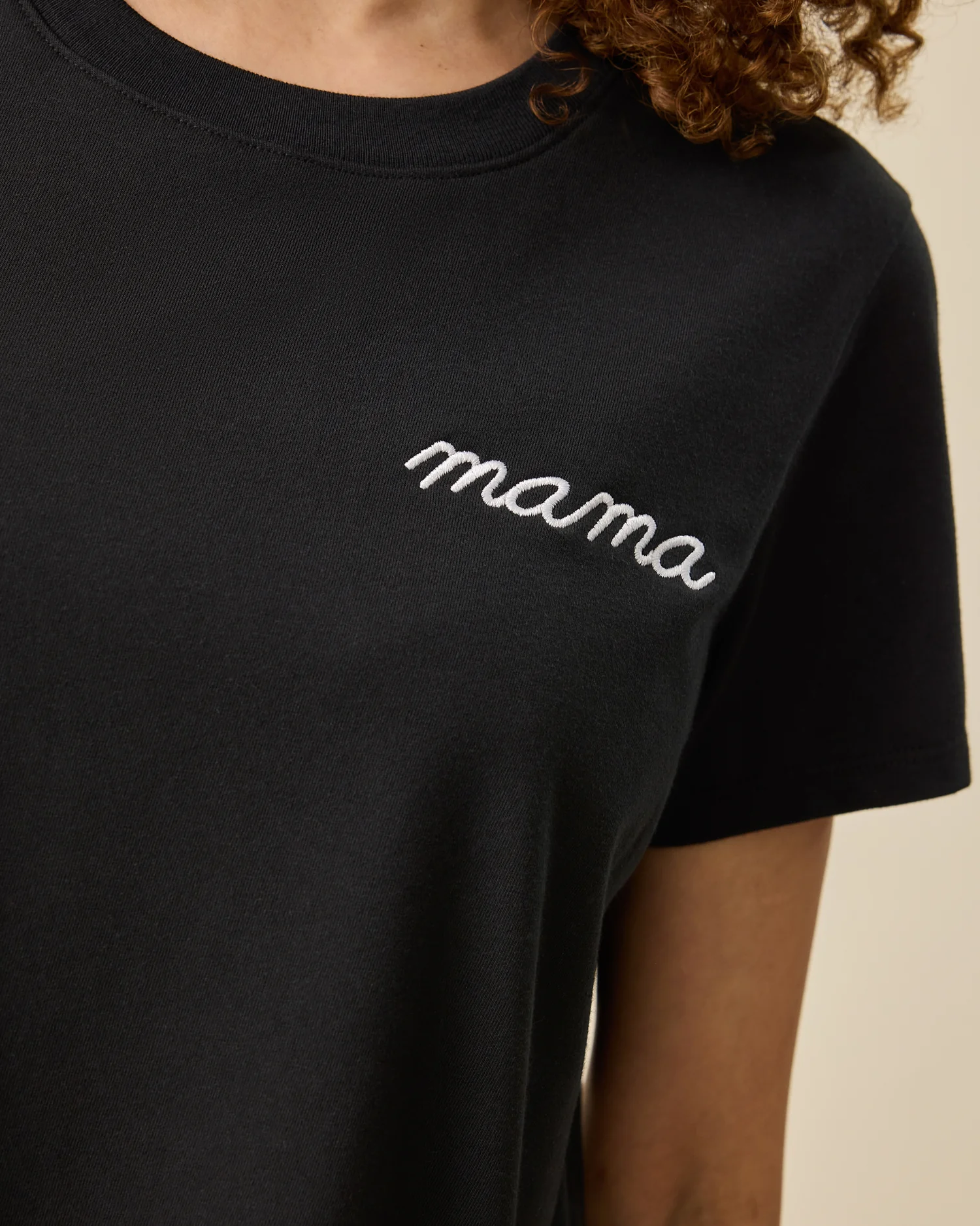 Classic Cotton Nursing T-shirt | Black - Embroidered - Image 4