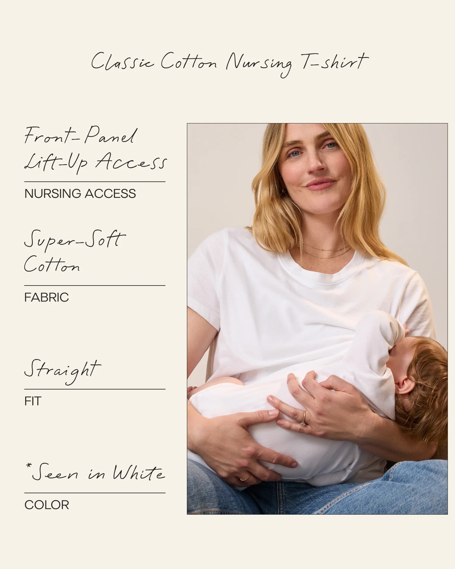 Classic Cotton Nursing T-shirt | Black - Embroidered - Image 5