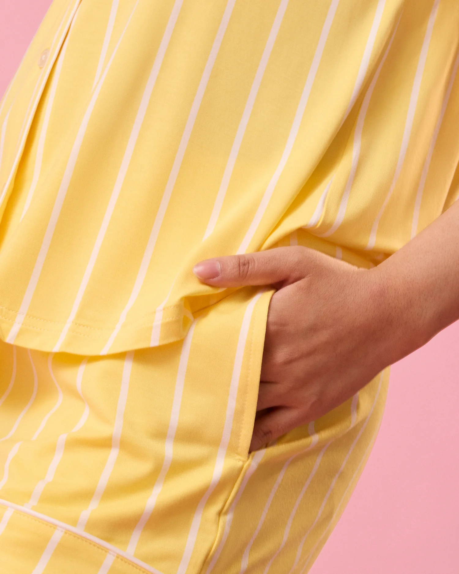Clea Bamboo Short Sleeve Pajama Set | Dandelion Stripe - Image 4