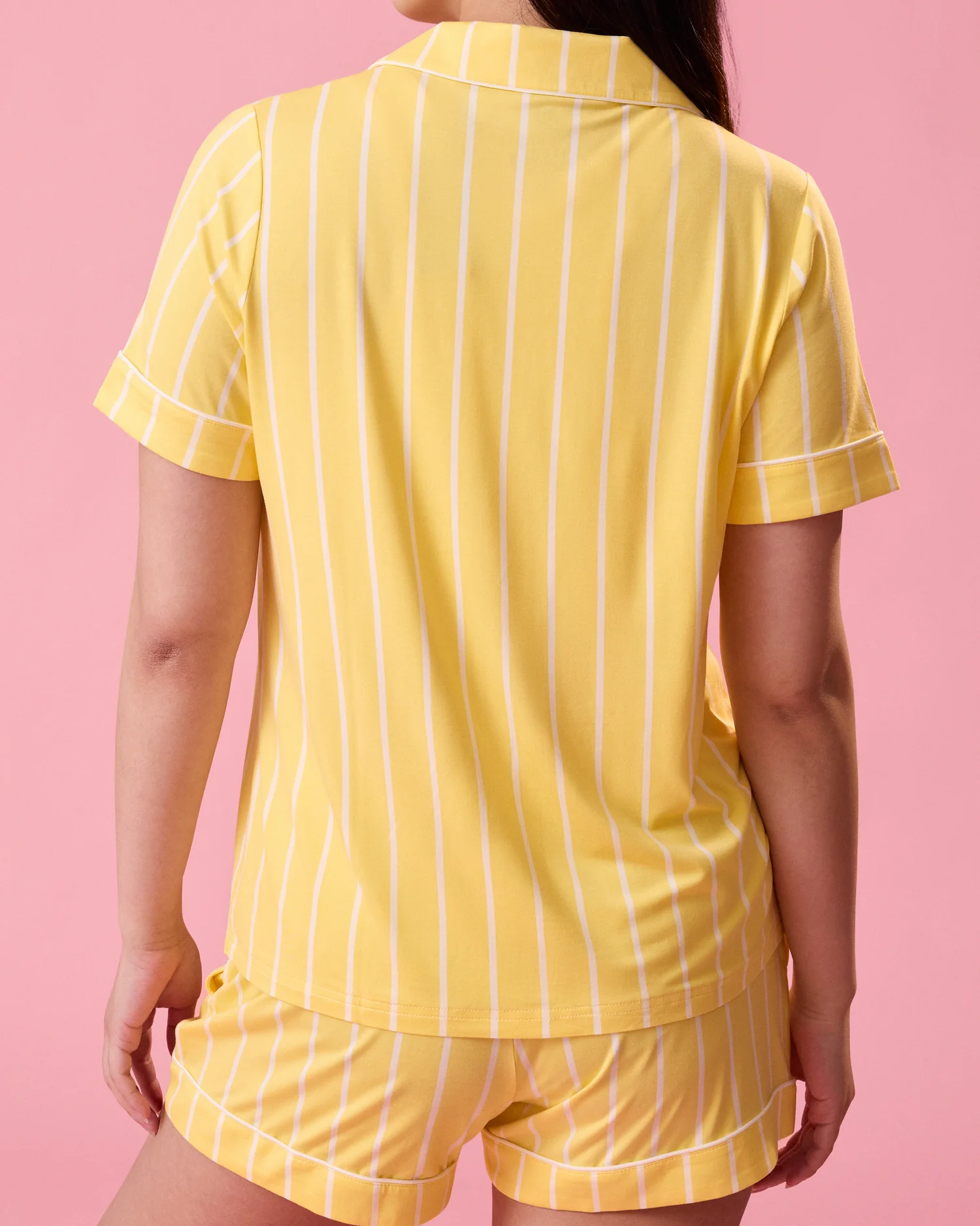 Clea Bamboo Short Sleeve Pajama Set | Dandelion Stripe - Image 5