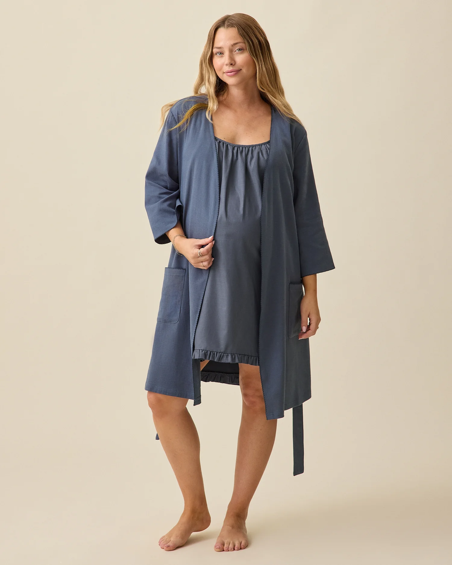 Cotton Bamboo Robe | Midnight Blue - Image 3