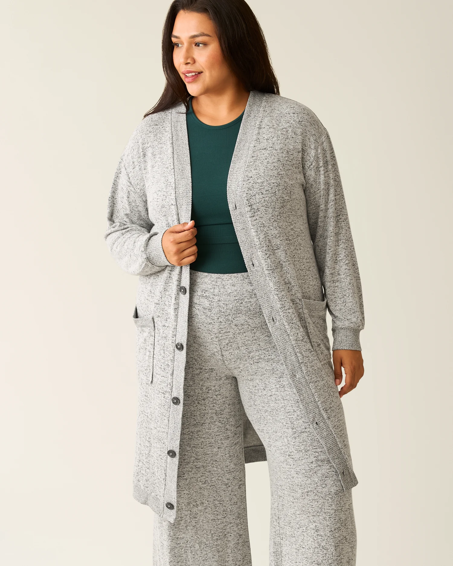 CozyKnit Long Cardigan | Grey Heather - Image 5