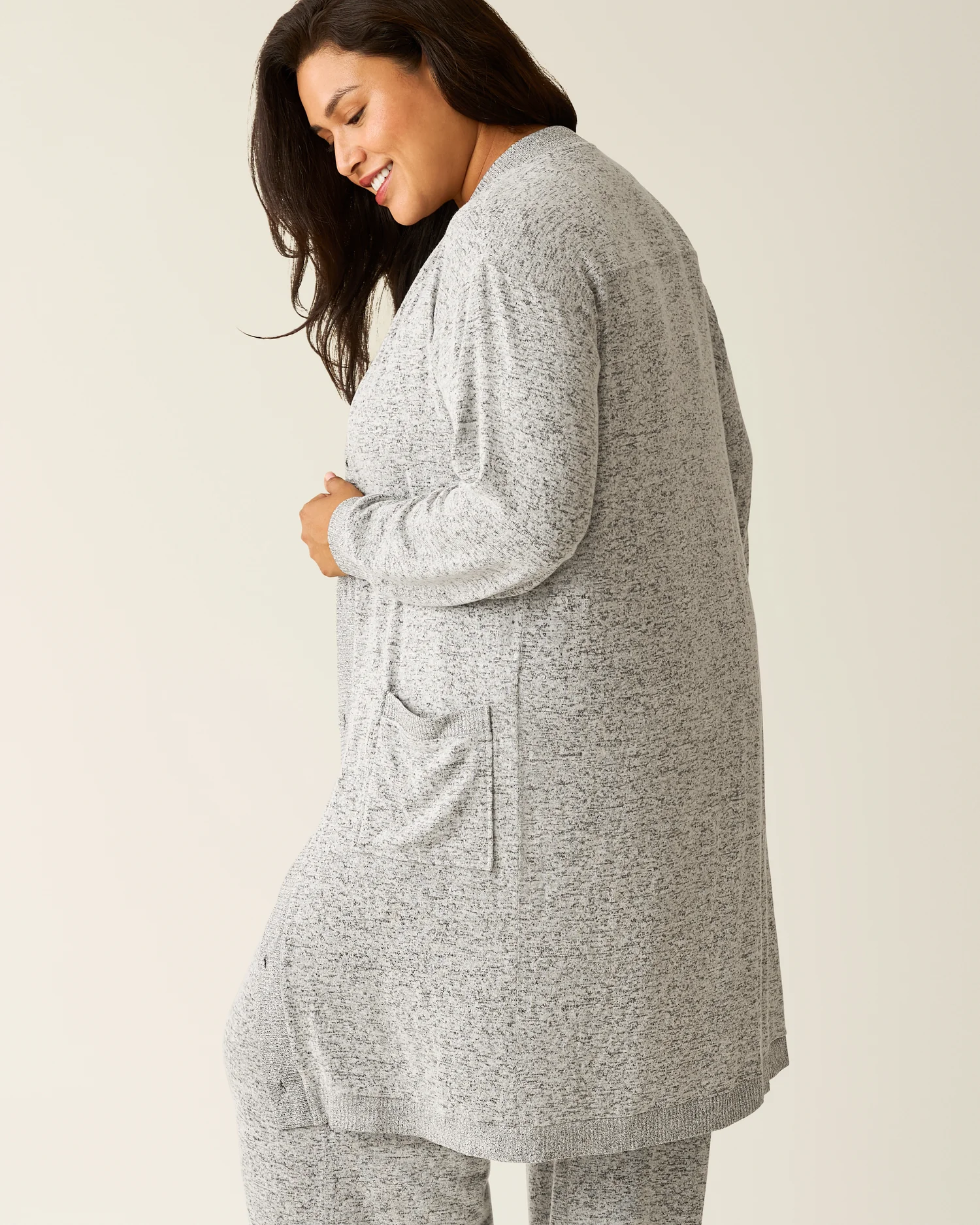 CozyKnit Long Cardigan | Grey Heather - Image 6