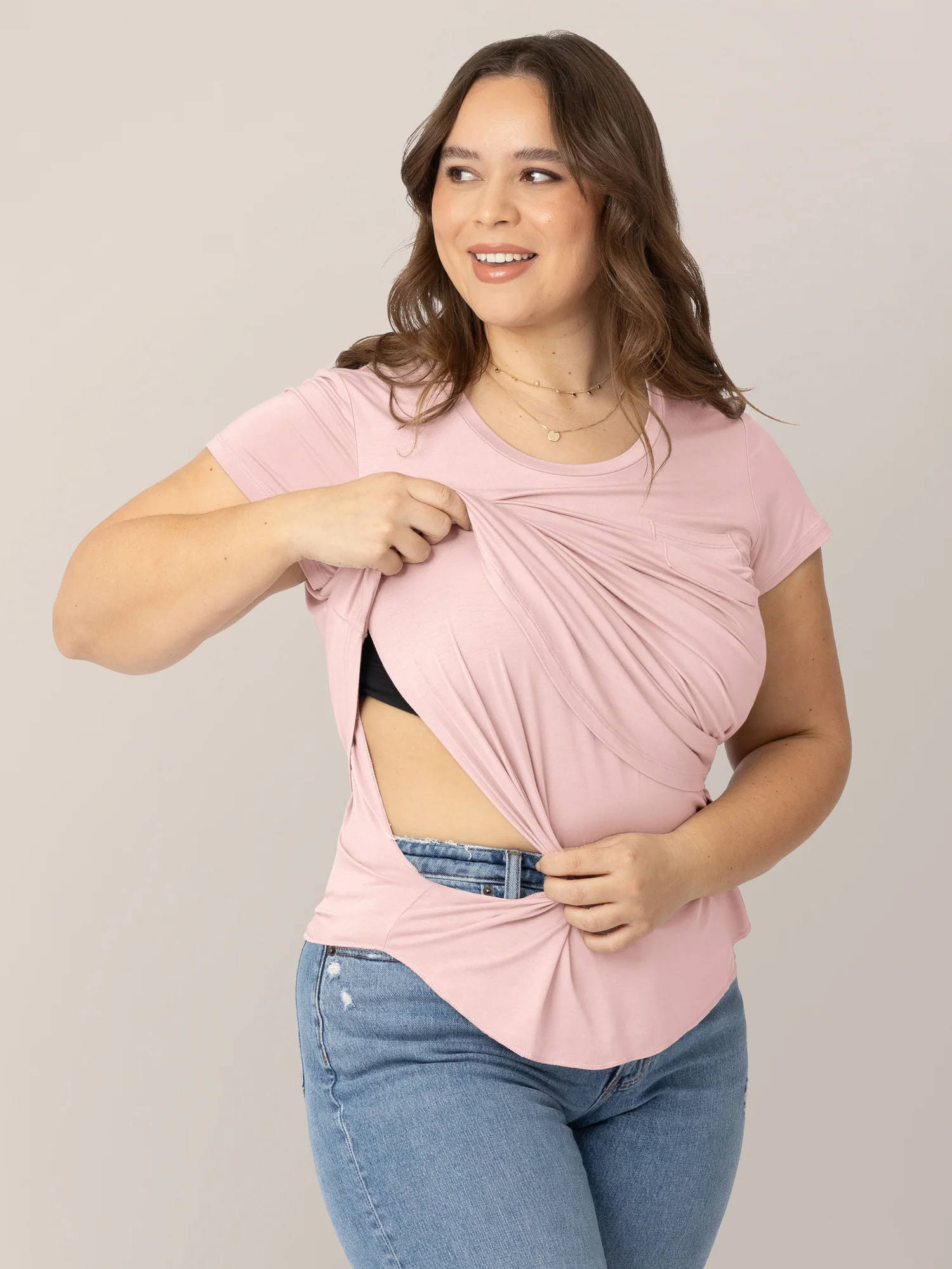 Everyday Maternity & Nursing T-shirt | Dusty Pink - Image 2