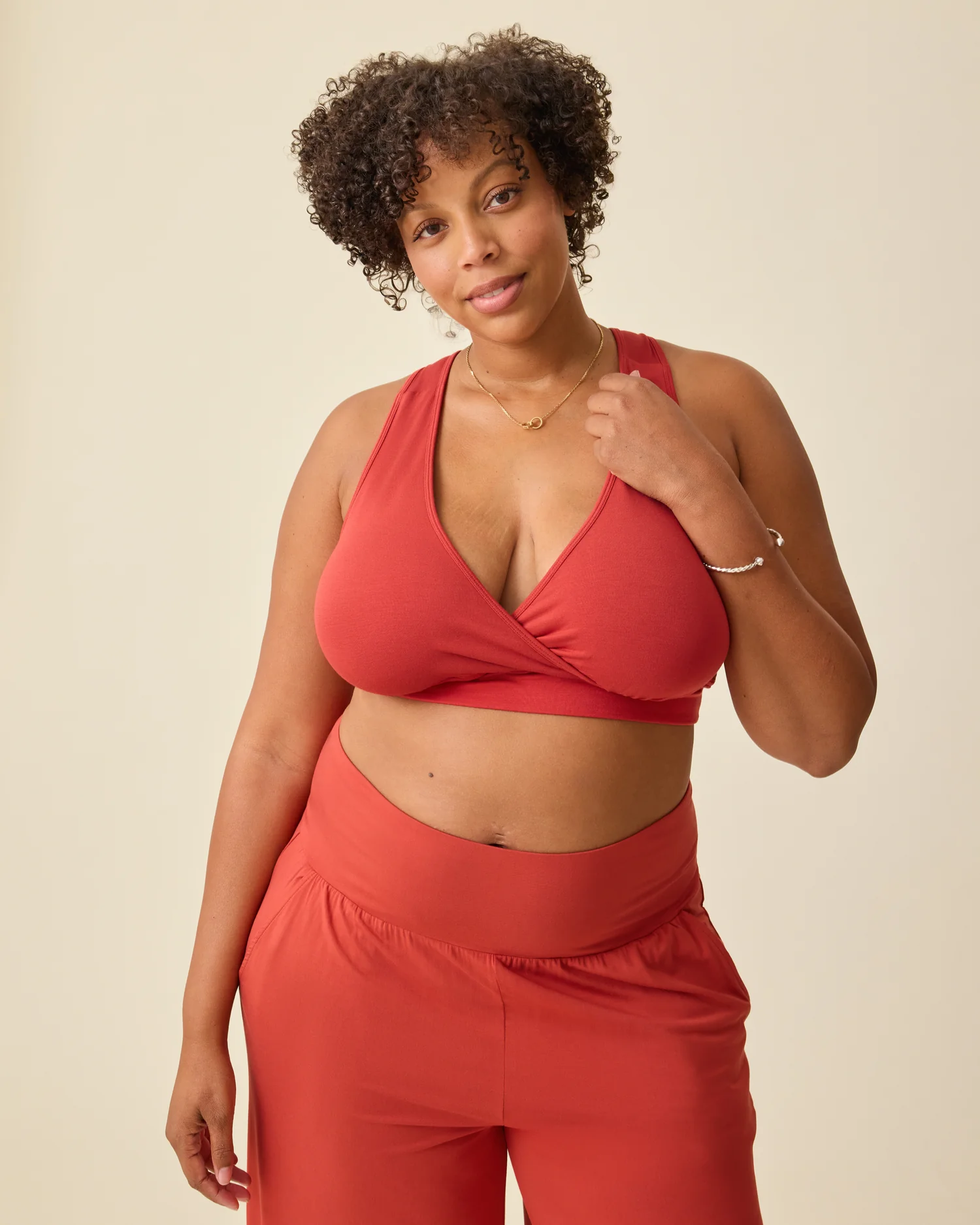 French Terry Racerback Nursing & Sleep Bra | Spice - Image 3