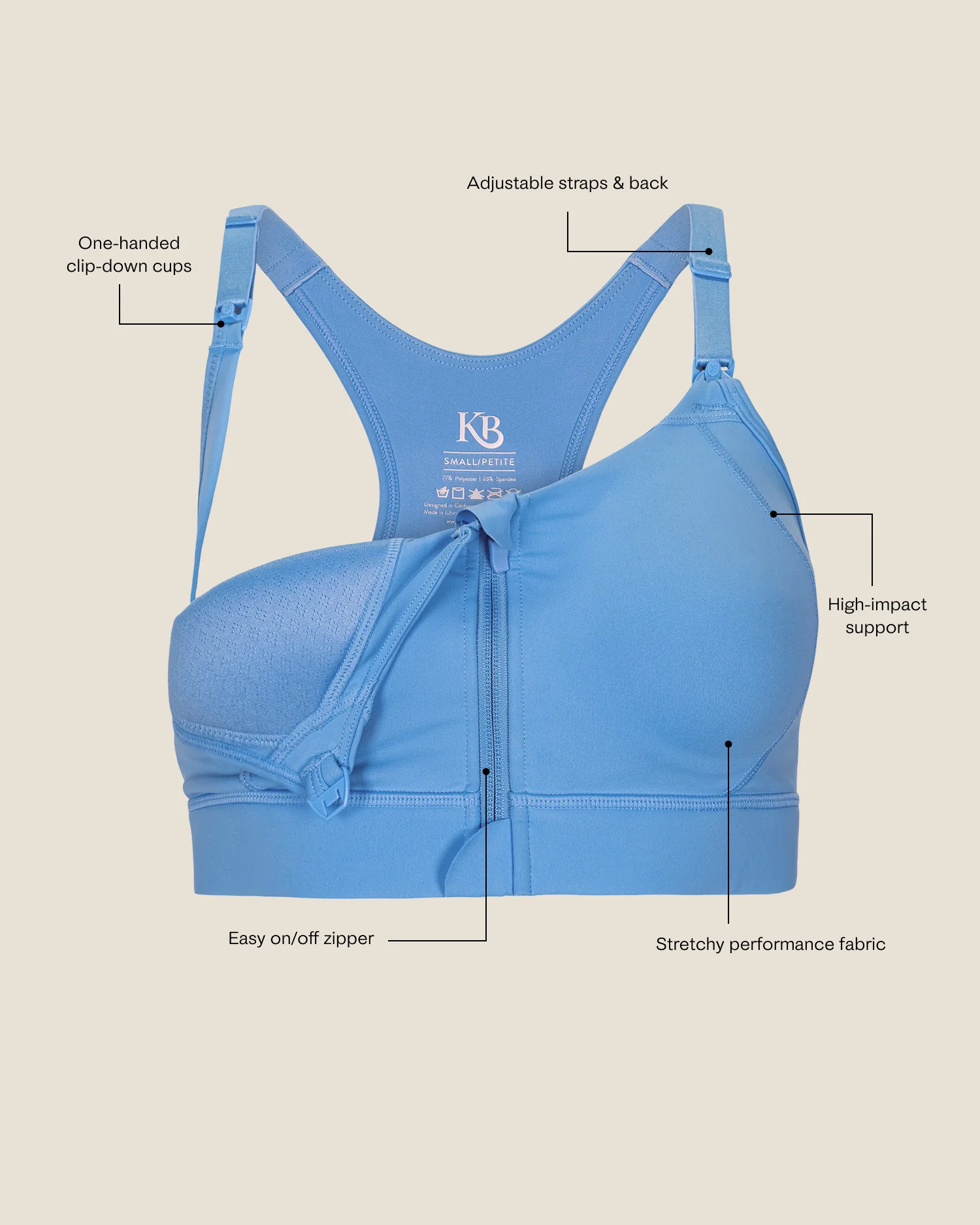 High Impact Nursing Sports Bra | Black - Image 7