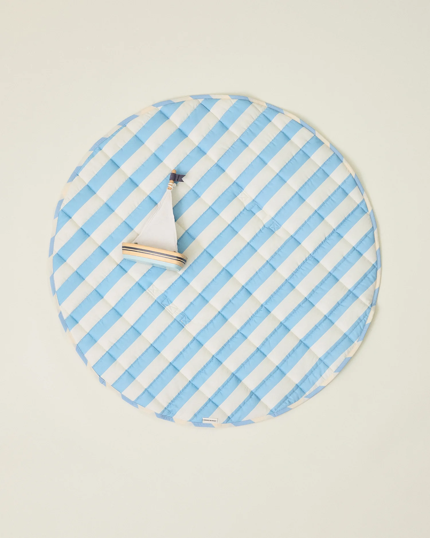 Inside/Outside Play Mat | Blue Wide Stripe - Image 3