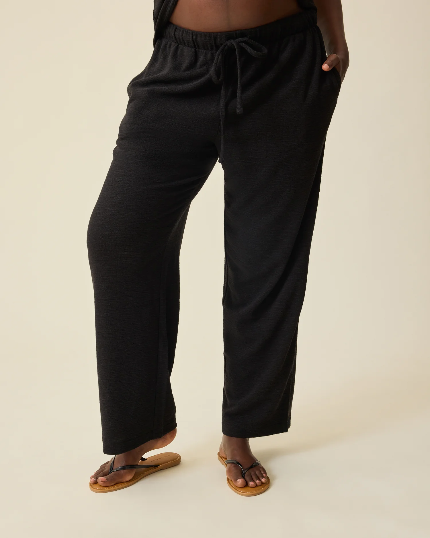 Luxe Terry Maternity & Postpartum Pant | Black