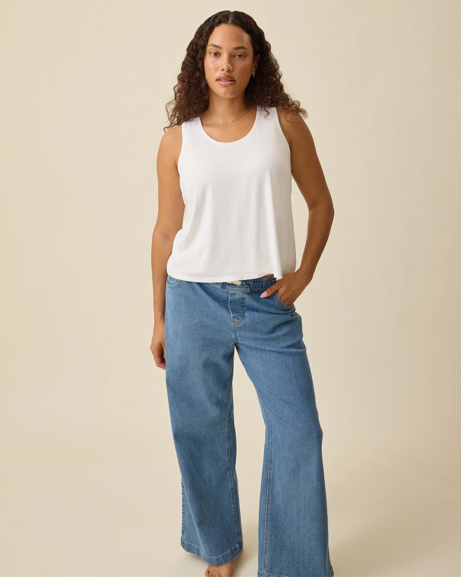 Modal Signature Nursing Tank | White - Image 3