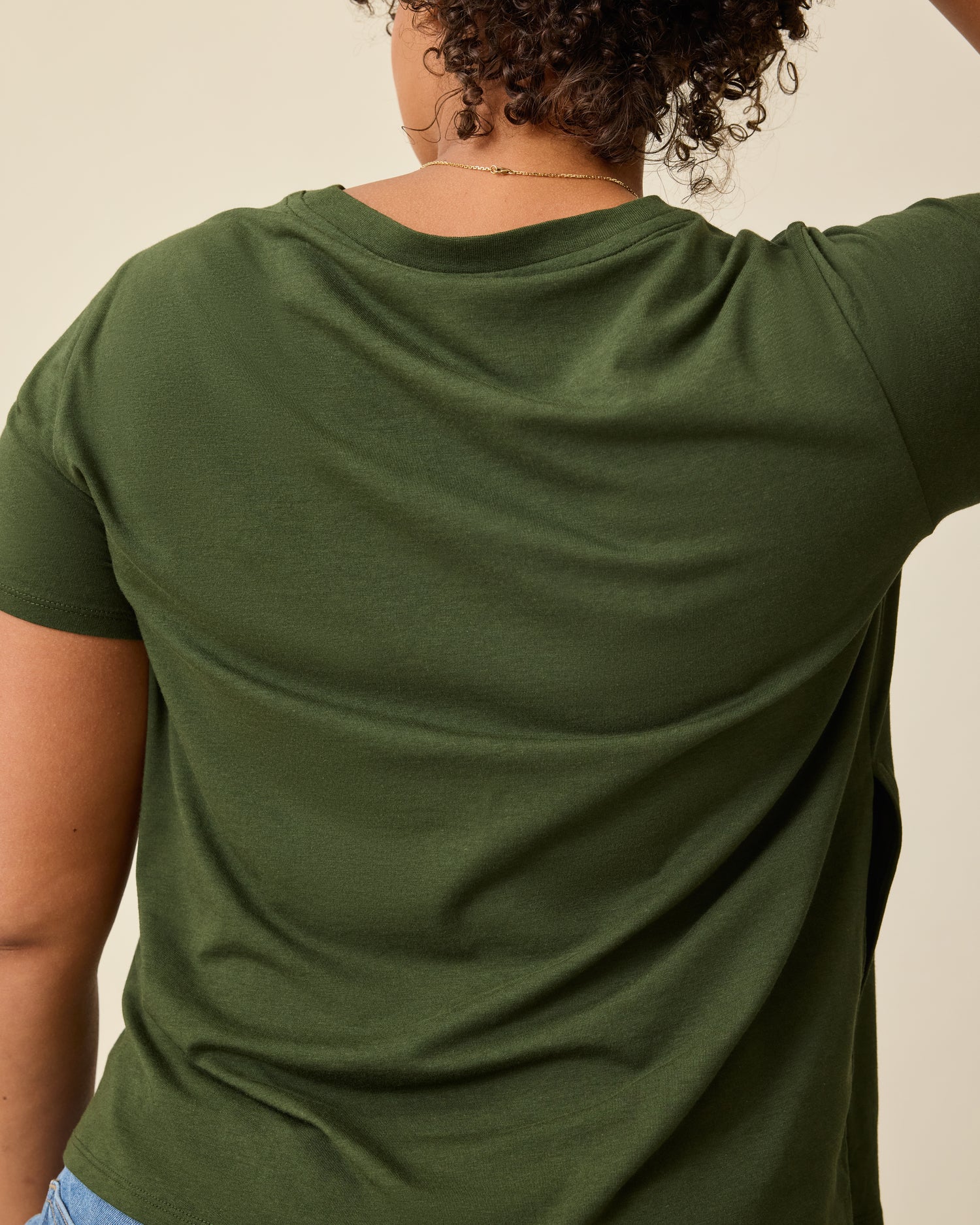 Modal V-neck Nursing T-shirt | Deep Olive - Image 4