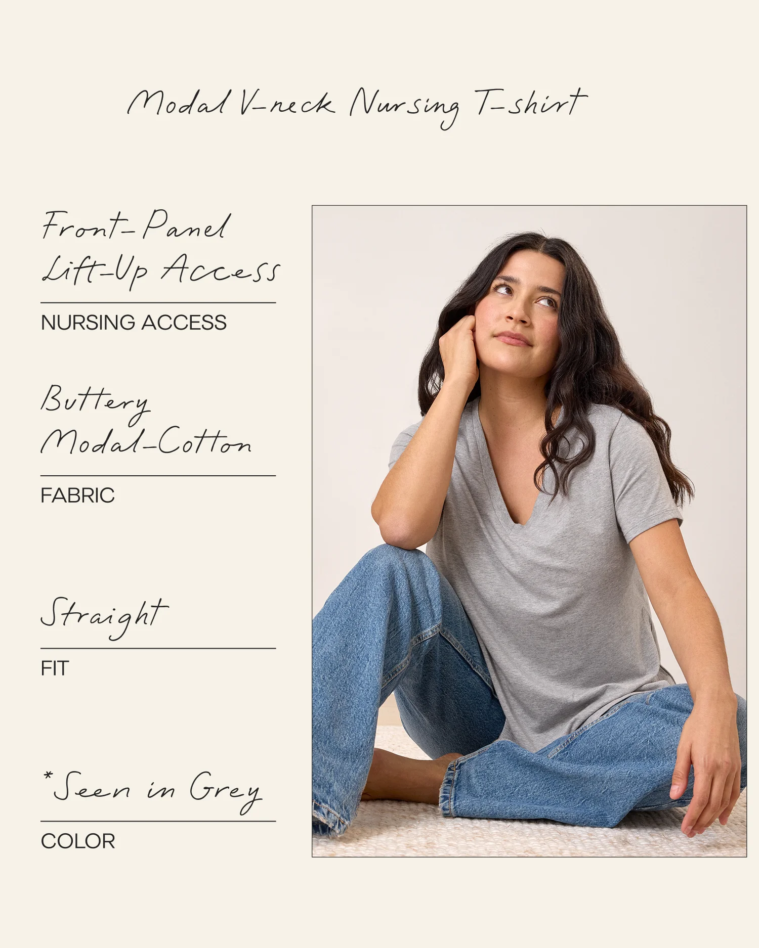 Modal V-neck Nursing T-shirt | Deep Burgundy - Image 5