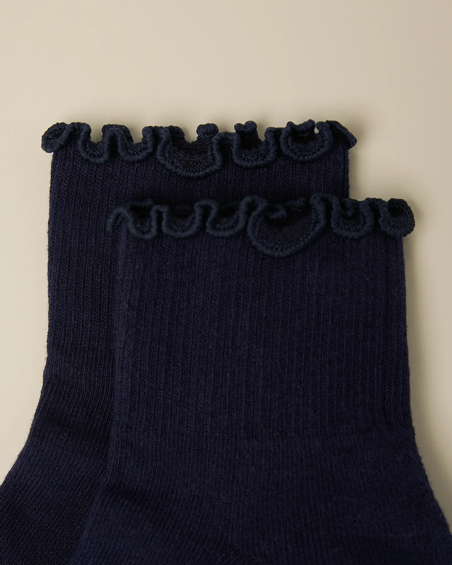 Non-Slip Ruffle Ankle Socks | Navy - Image 3