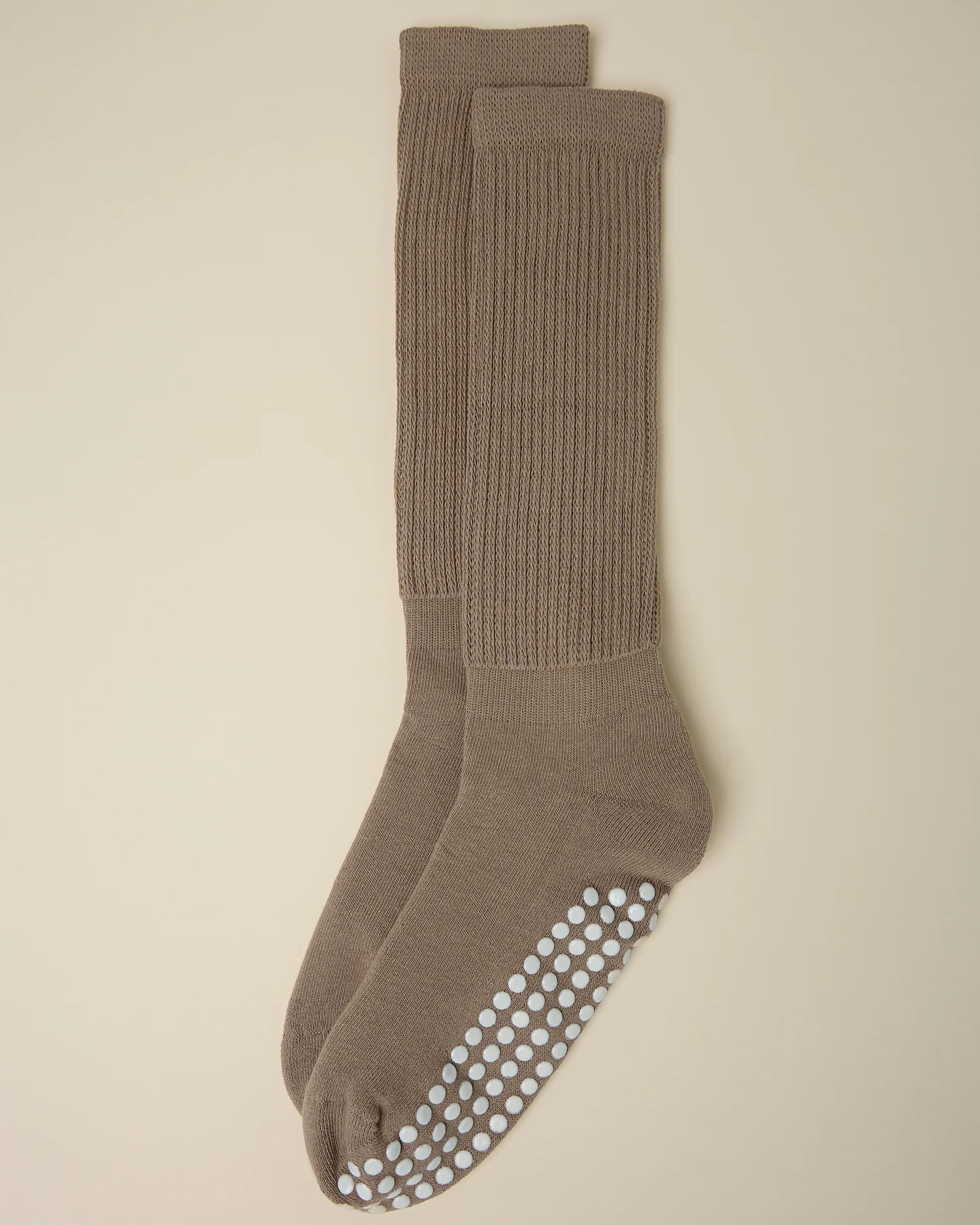 Non-Slip Slouchy Socks | Taupe - Image 4