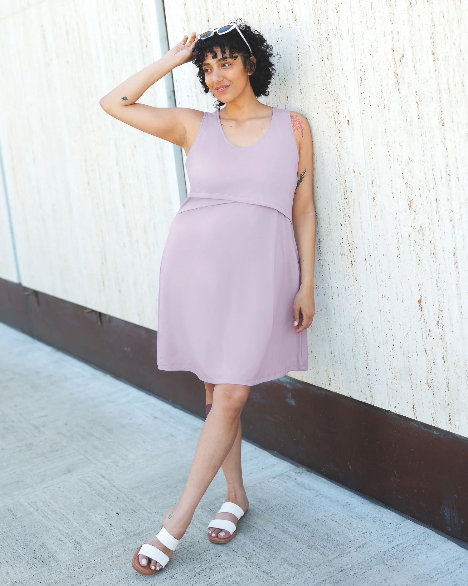 Penelope Crossover Nursing Dress | Lavender Mist - Image 6