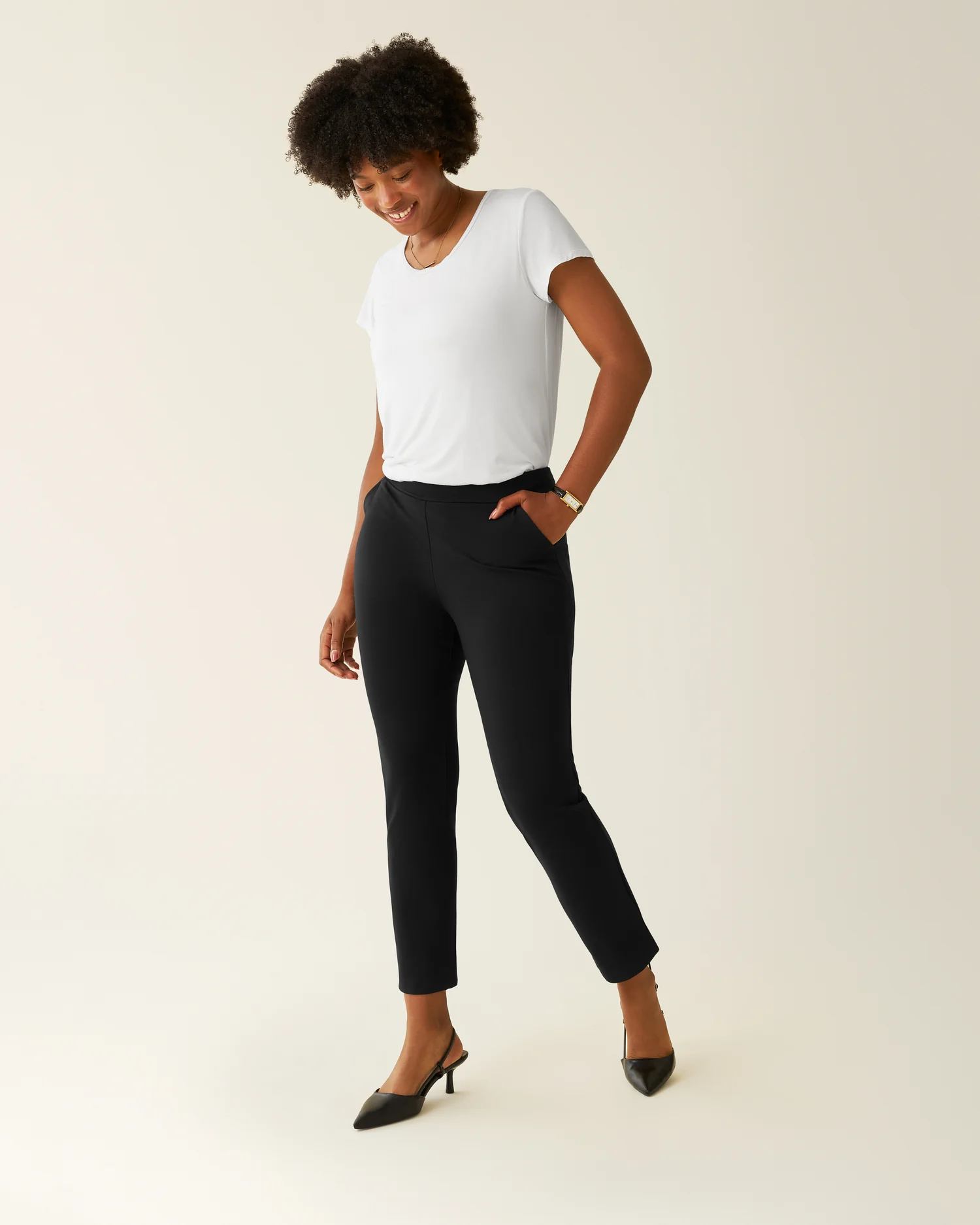 Postpartum Ponte Straight Leg Pant | Black