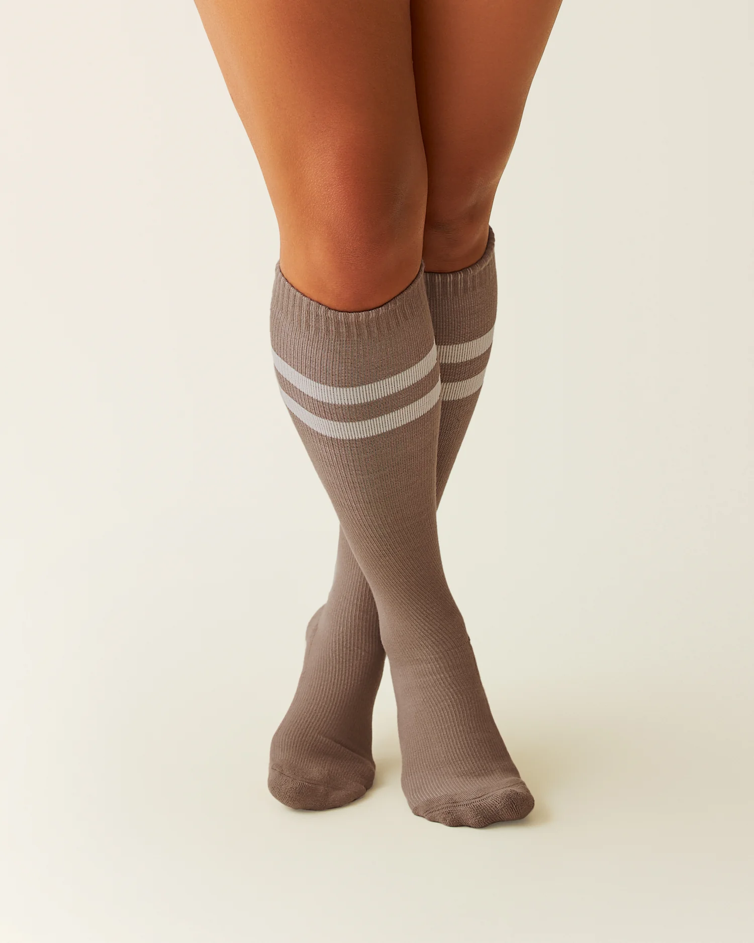 Premium Maternity Compression Socks (2-Pack) | Ivory & Taupe - Image 4