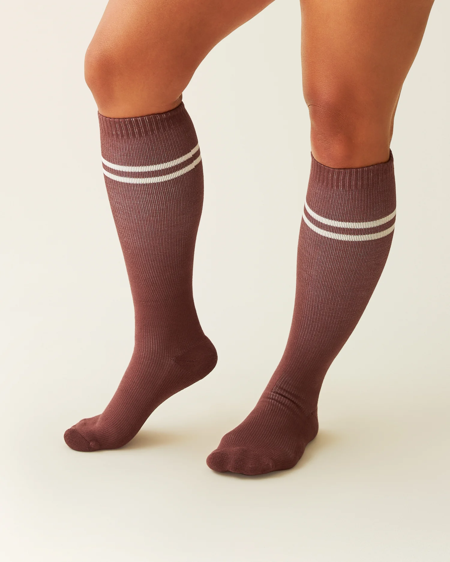 Premium Maternity Compression Socks (2-Pack) | Taupe & Redwood - Image 4
