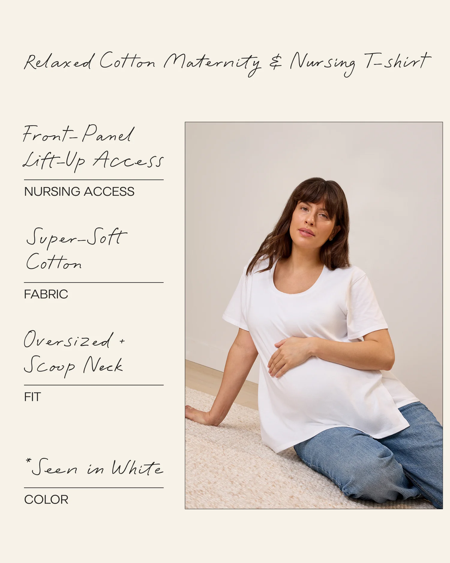Relaxed Cotton Maternity & Nursing T-shirt | Navy & White Stripe - Image 7
