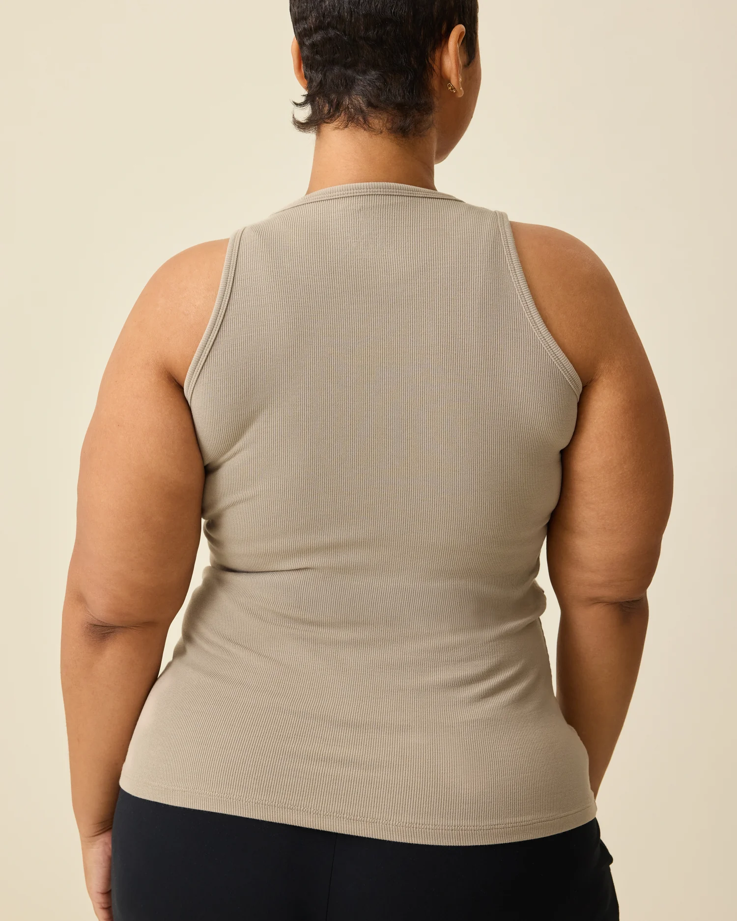 Ribbed Bamboo Racerback Nursing Tank | Sandstone - Image 4