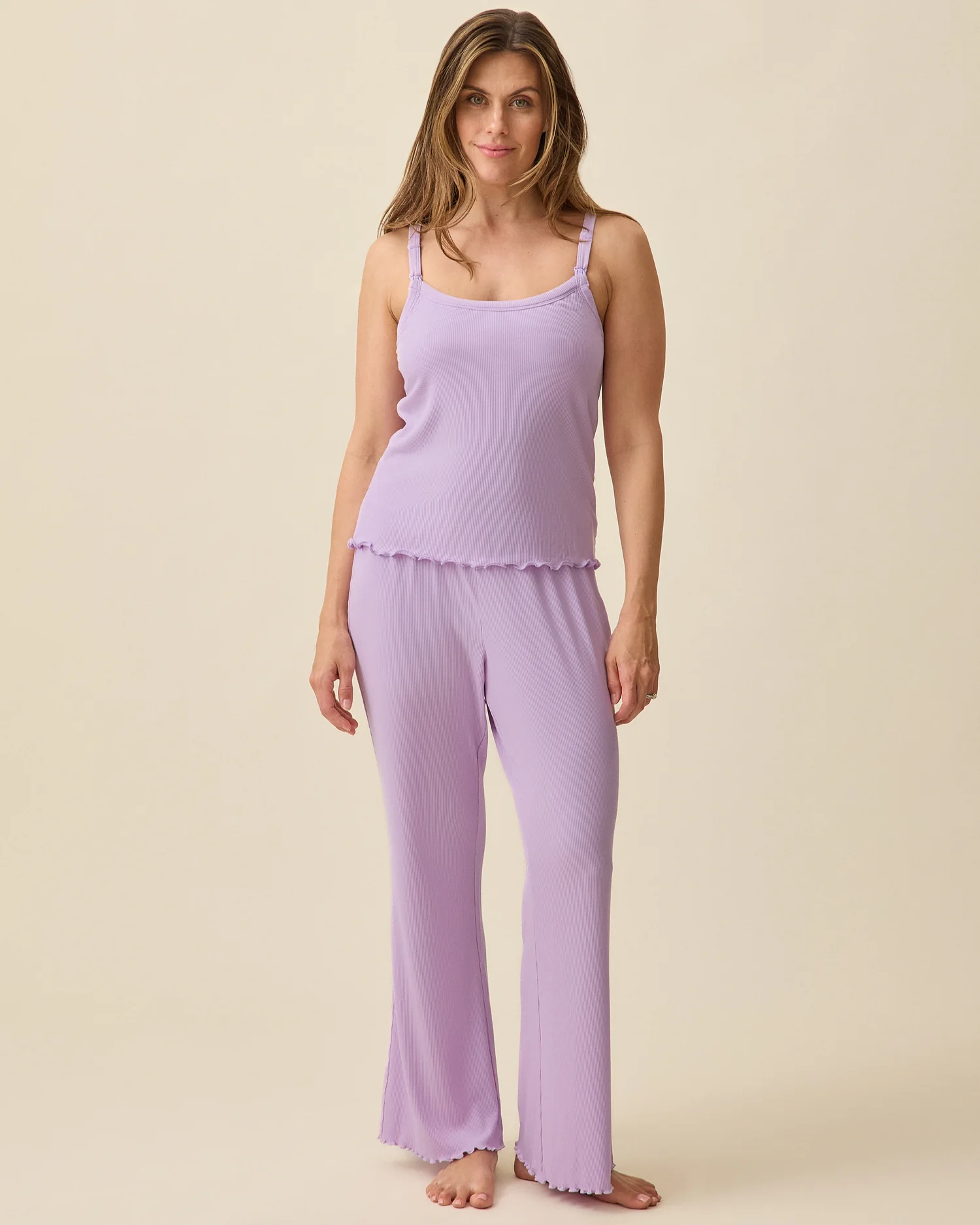 Ribbed Modal Nursing Cami | Lavender - Image 6