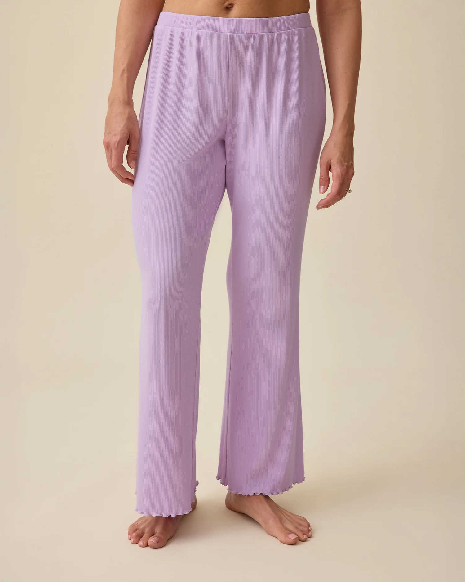 Ribbed Modal Two-Piece Nursing Lounge Set | Lavender - Image 4