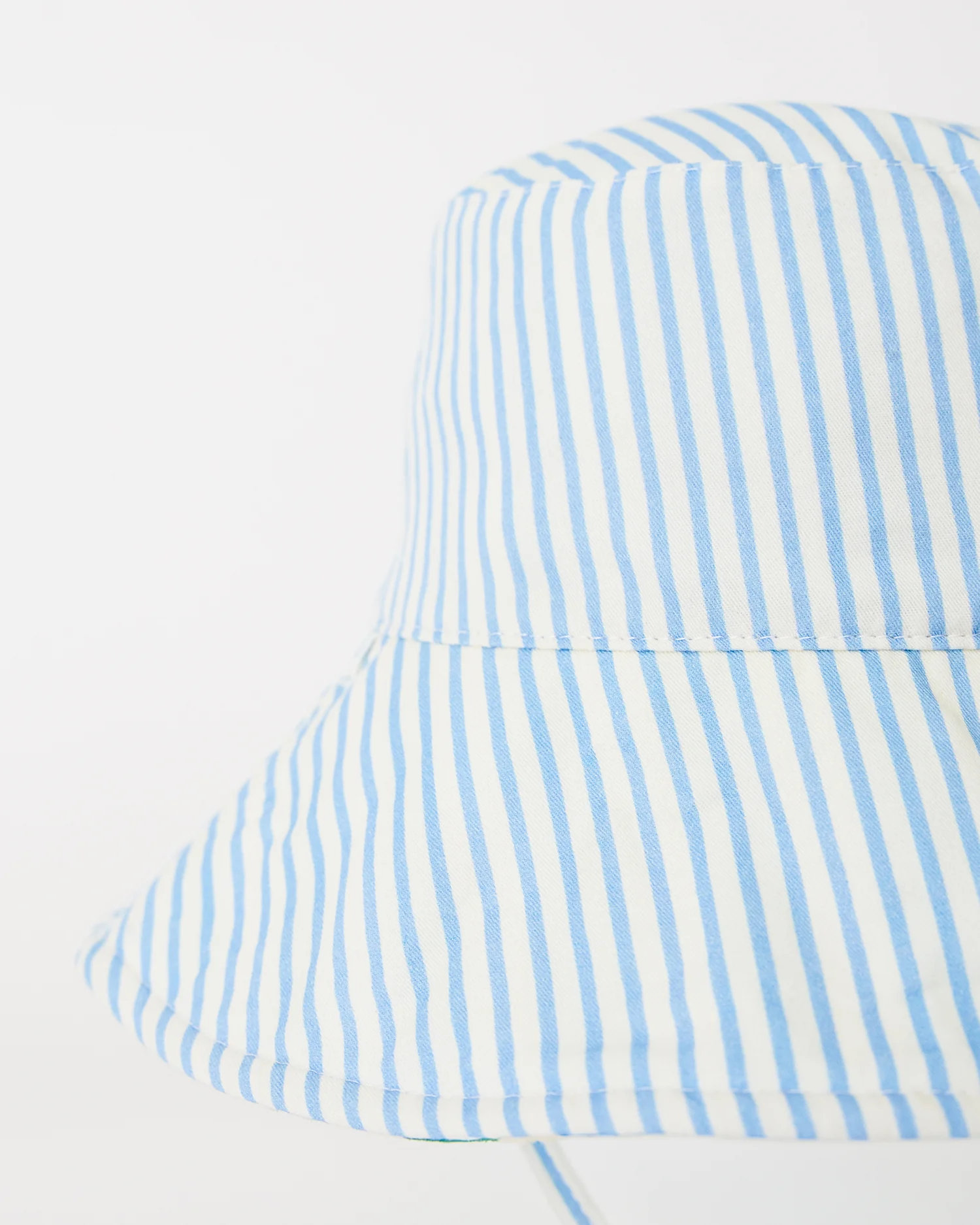 Big Reversible Sun Hat | Blue Pinstripe - Image 3