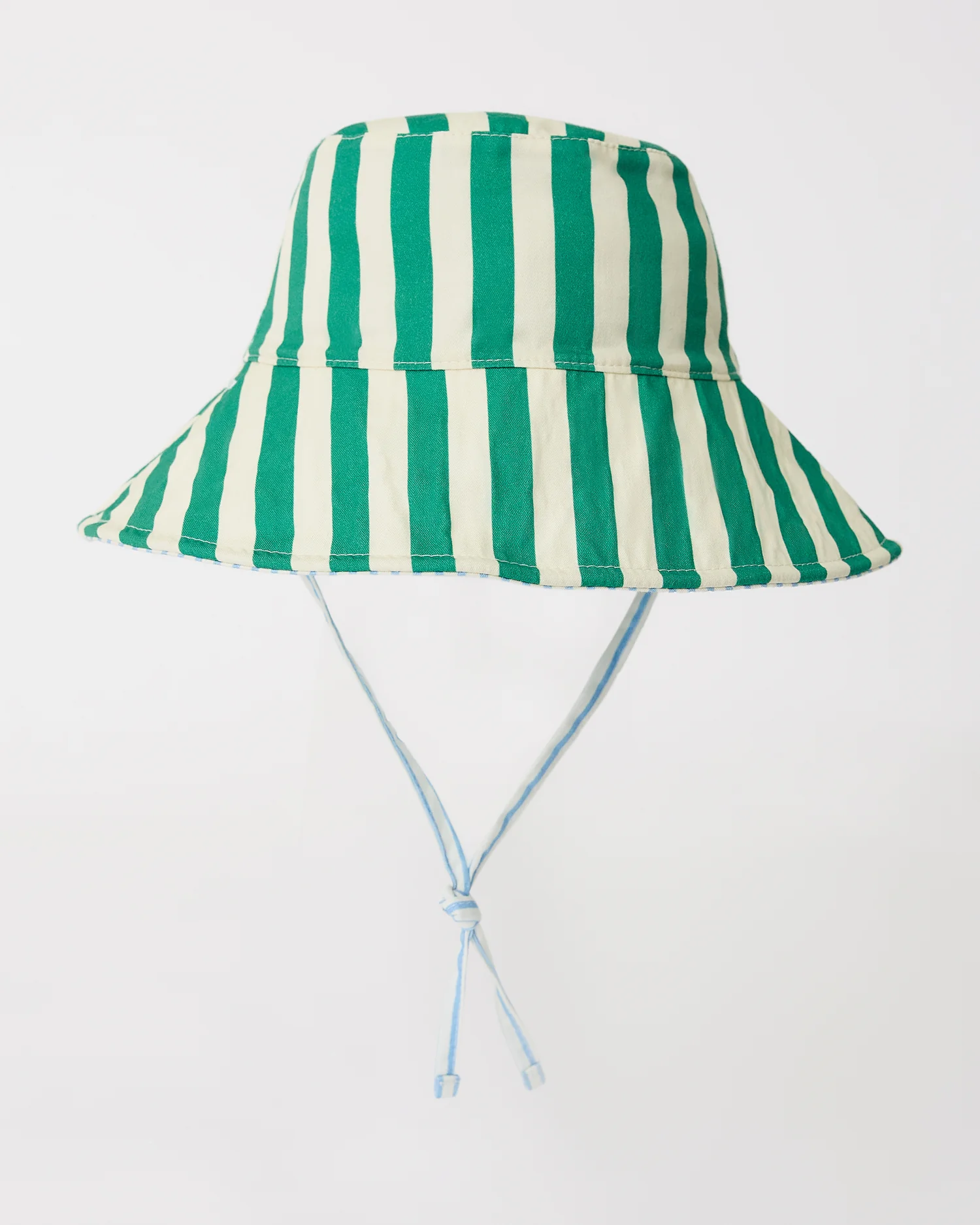Big Reversible Sun Hat | Blue Pinstripe - Image 4