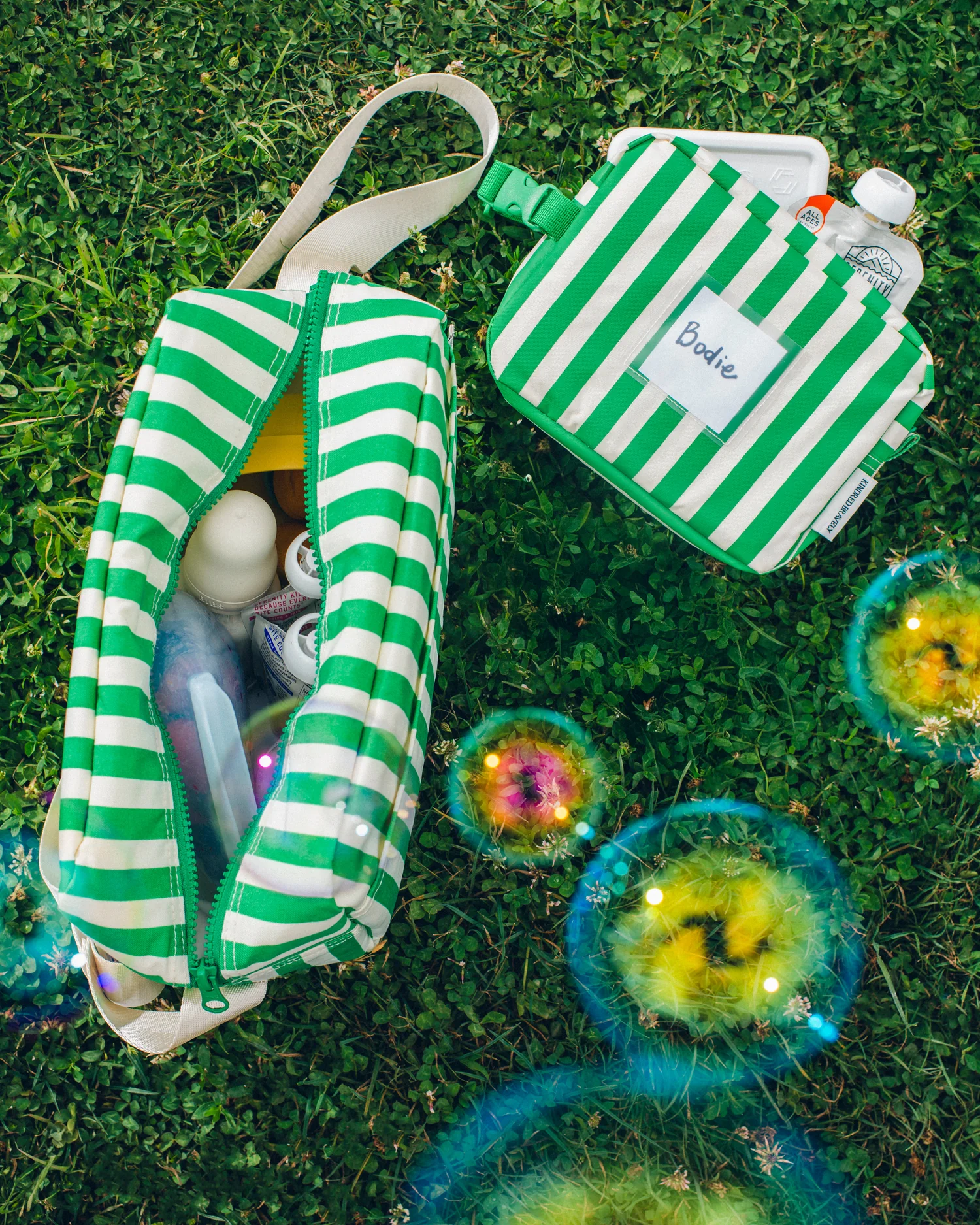 Jumbo Cooler Bag | Green Stripe - Image 7