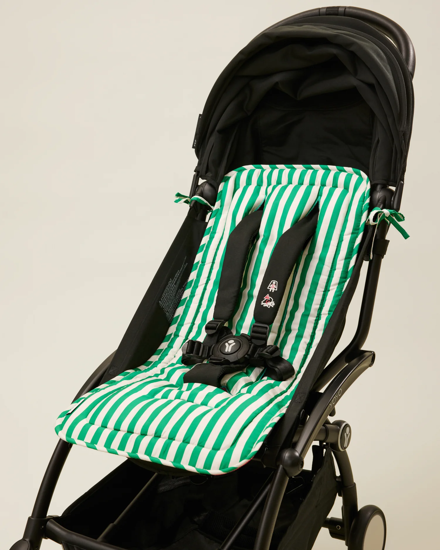 Stroller Party Seat Liner | Green Stripe - Image 4