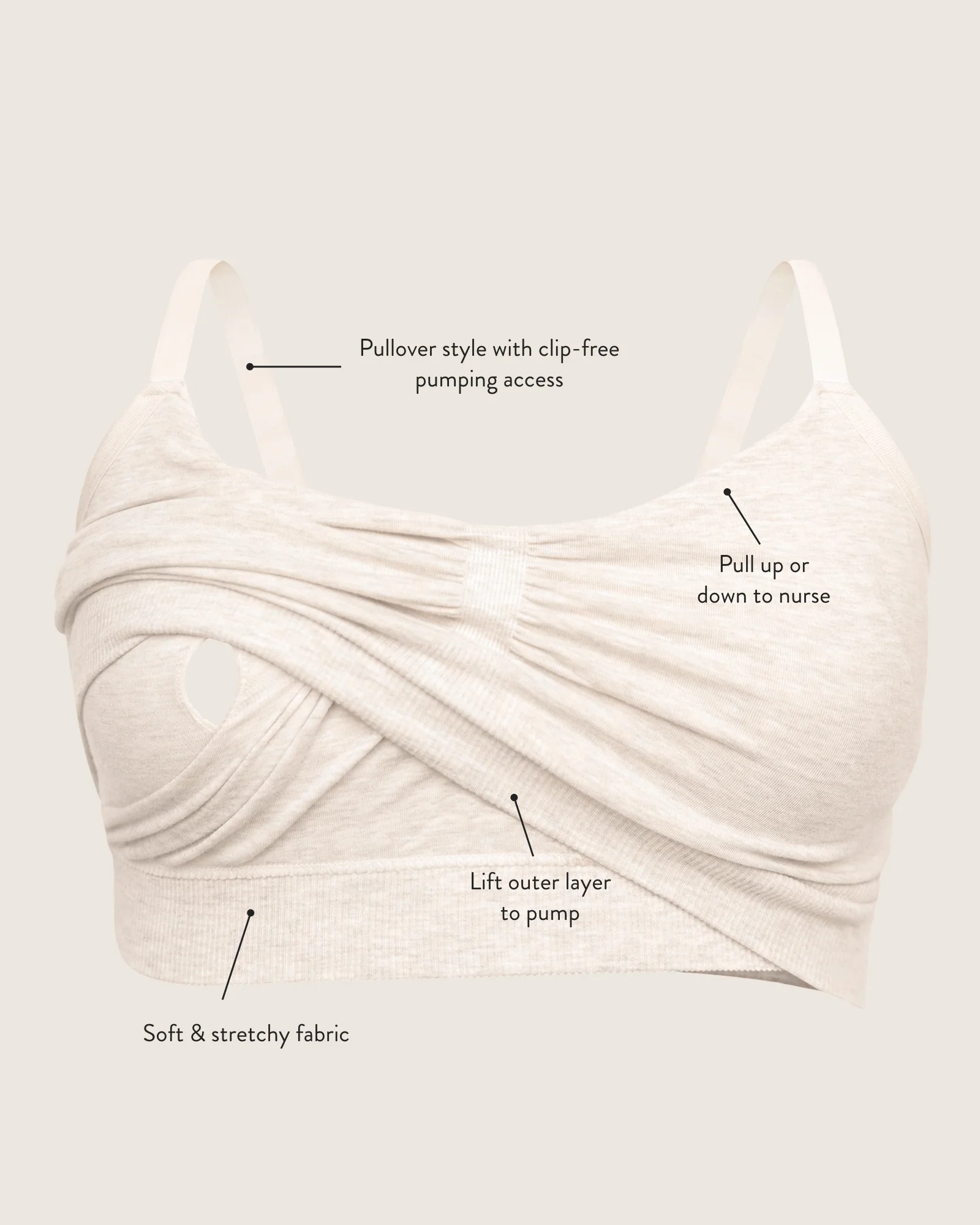Sublime® Bamboo Hands-Free Pumping Lounge & Sleep Bra | Chocolate - Image 6