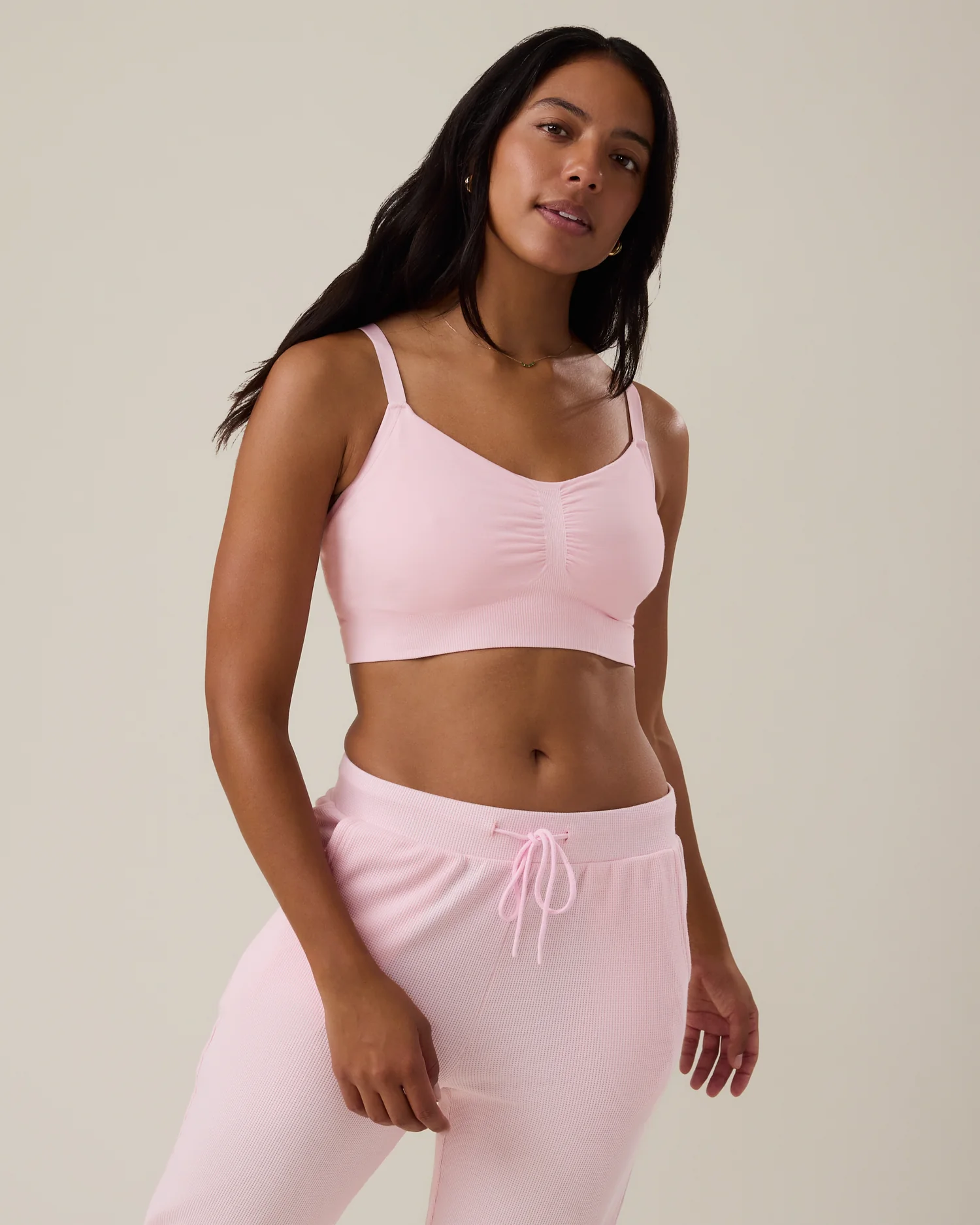 Sublime® Bamboo Hands-Free Pumping Lounge & Sleep Bra | Pale Pink