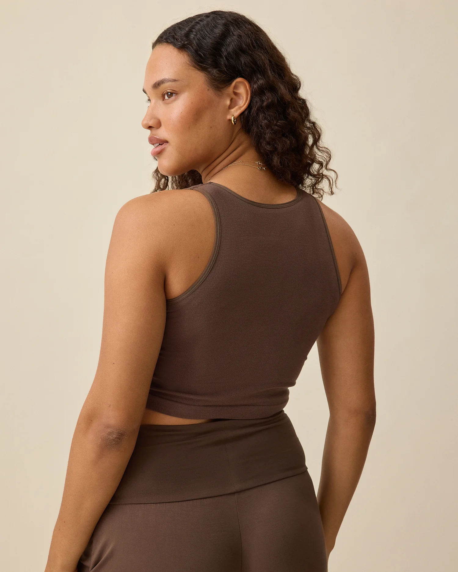 Sublime® Bamboo Maternity & Nursing Longline Bra Top | Chocolate - Image 3