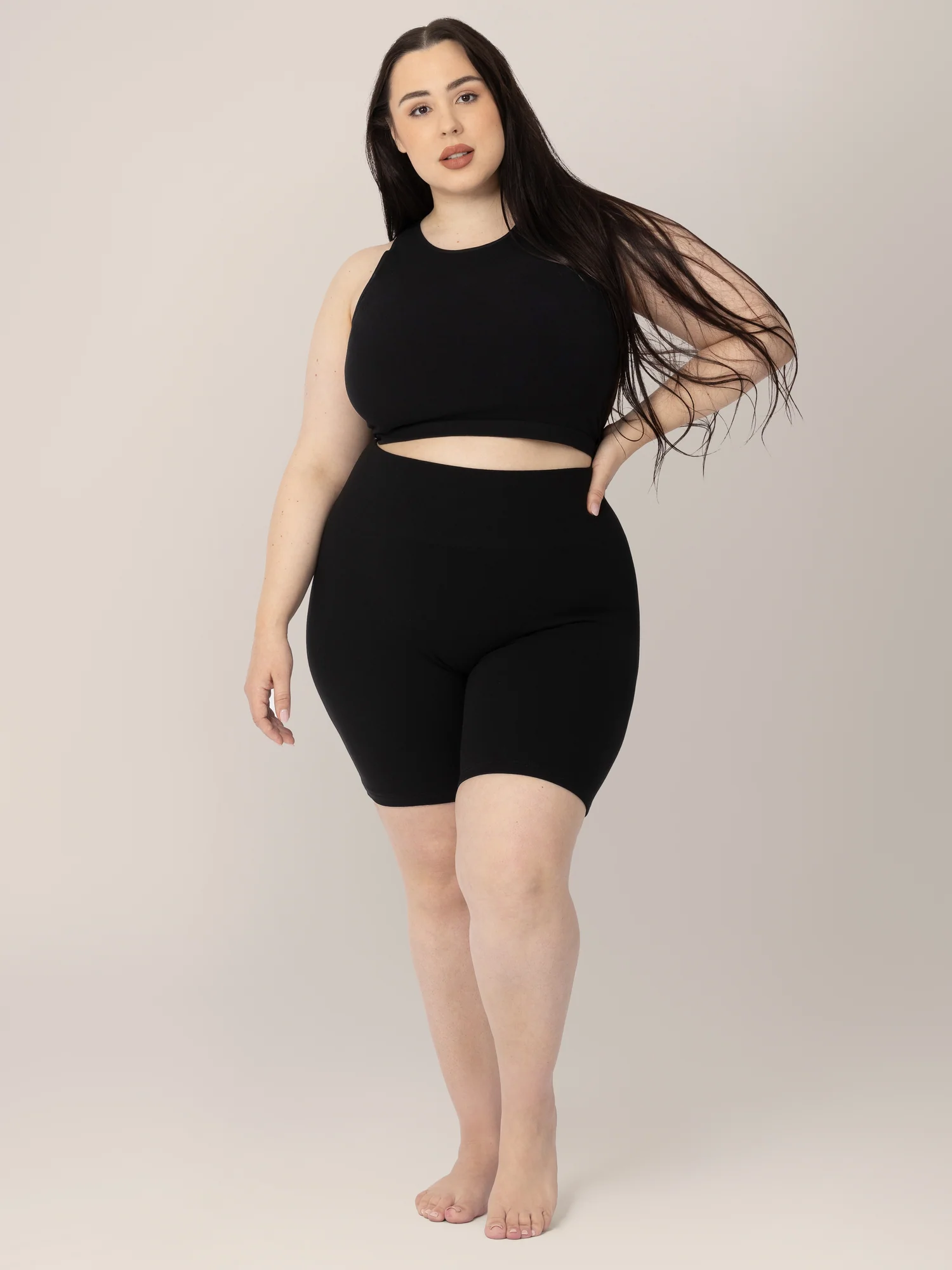 Sublime® Bamboo Maternity & Postpartum Bike Short | Black - Image 3