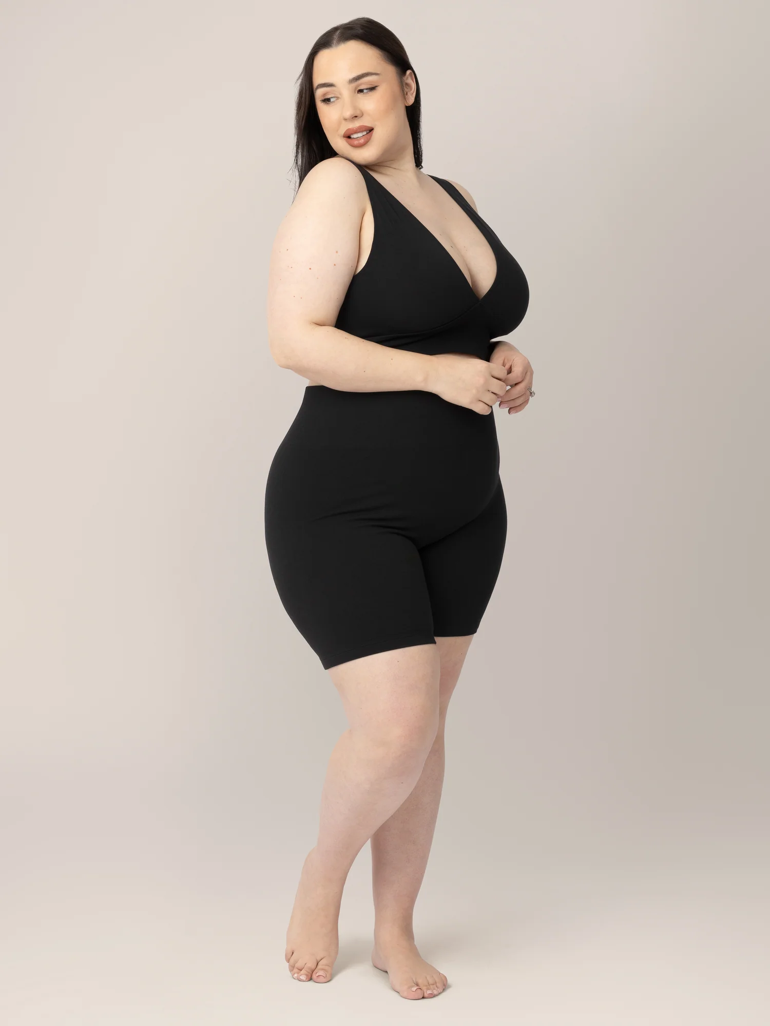 Sublime® Bamboo Maternity & Postpartum Bike Short | Black - Image 4