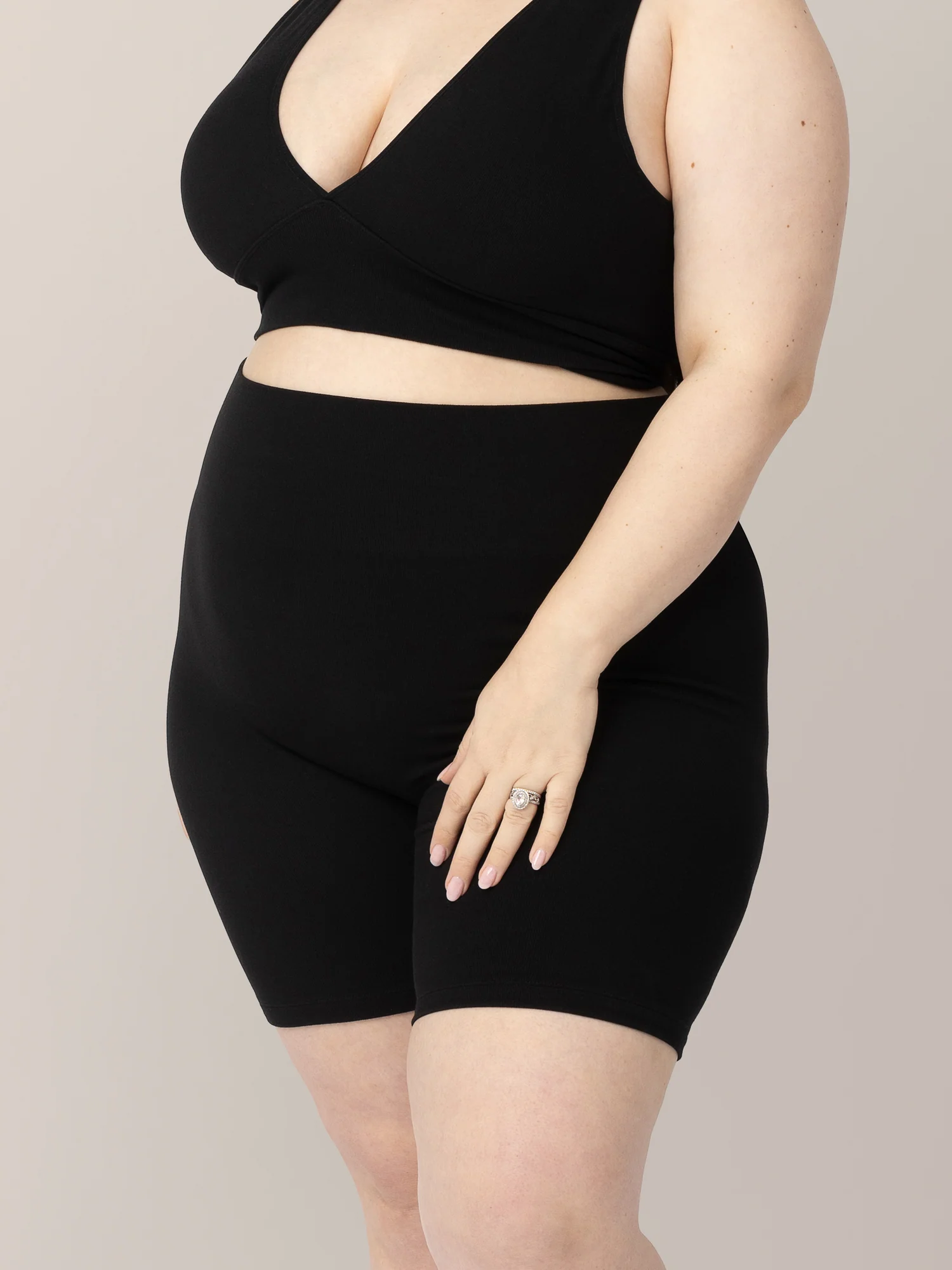 Sublime® Bamboo Maternity & Postpartum Bike Short | Black - Image 6