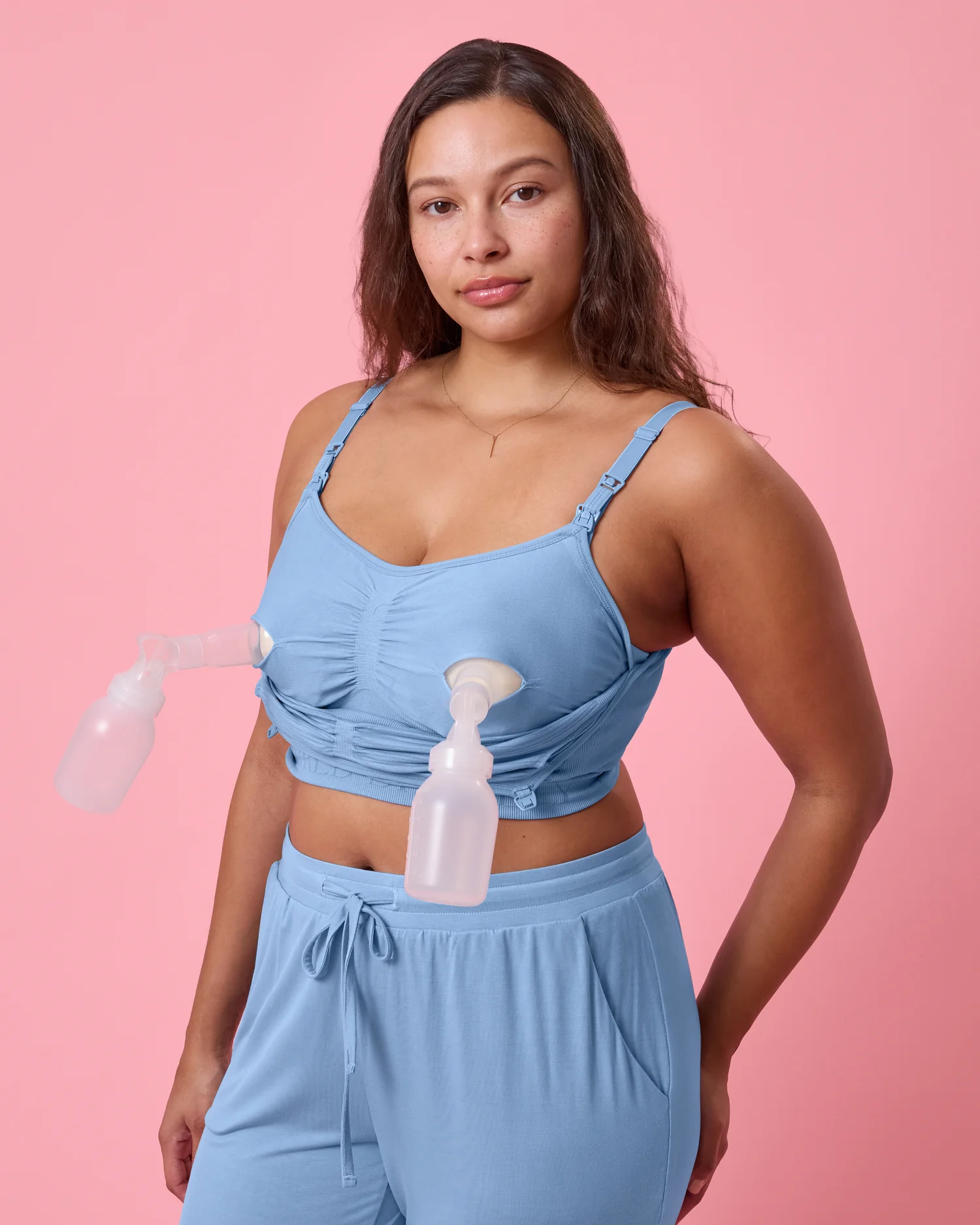 Sublime® Hands-Free Pumping & Nursing Bra | Vintage Blue - Image 4