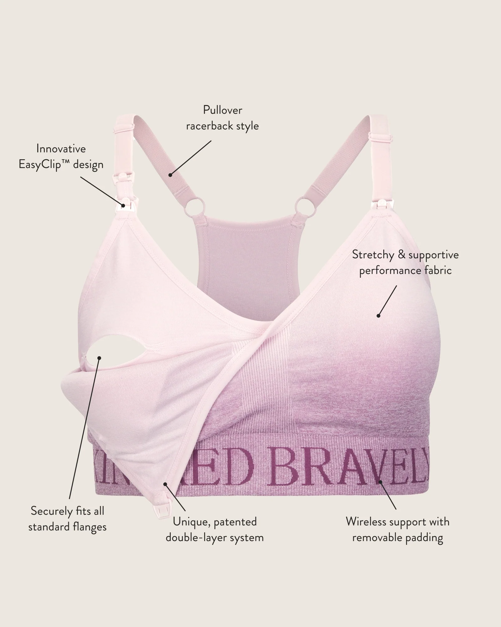 Sublime® Low Impact Pumping & Nursing Sports Bra | Harbor Blue Ombre - Image 7